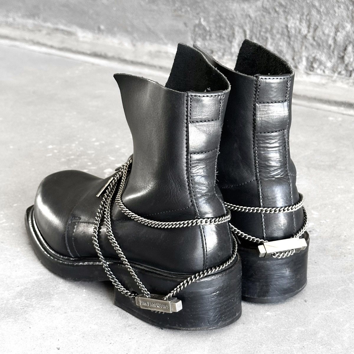 Dirk Bikkembergs 90s ‘Bungee’ Metal Chain Heel Laced Boots Size US 7.5 / EU 40-41 - 3 Thumbnail