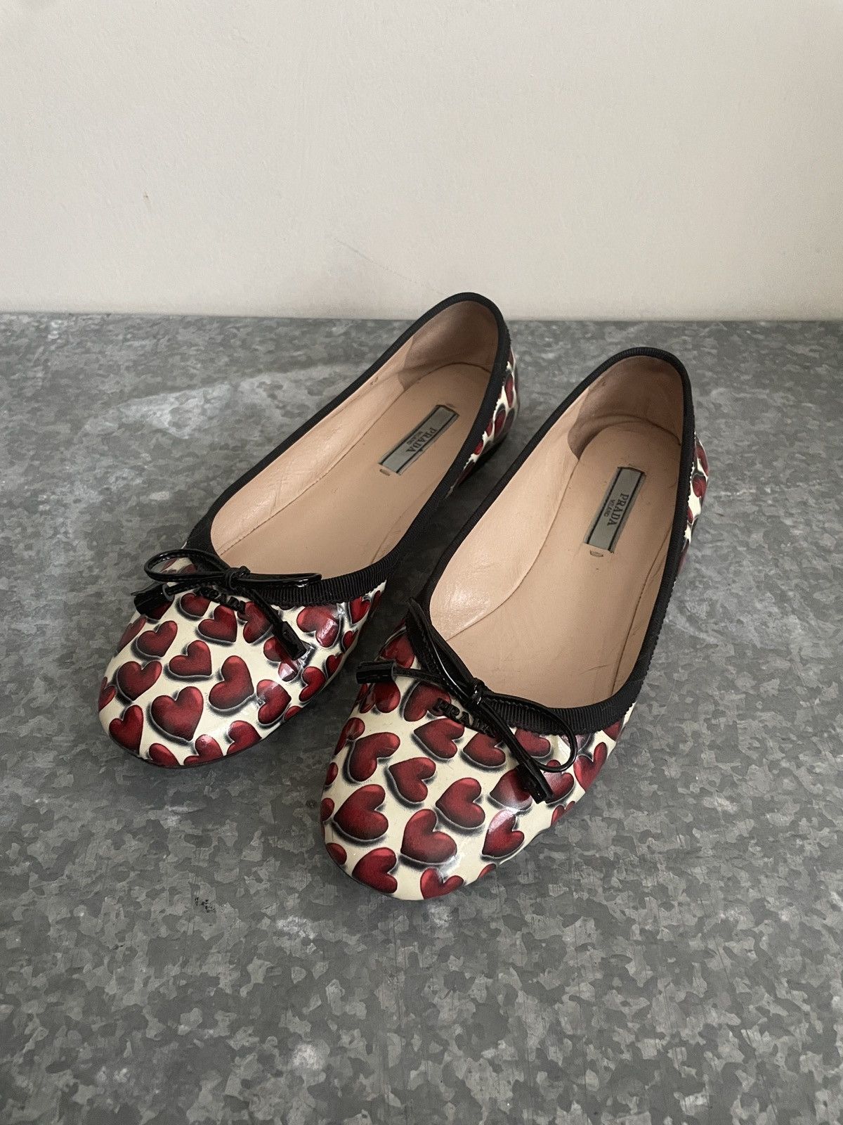 PRADA S/S 2000 HEART BALLET FLATS