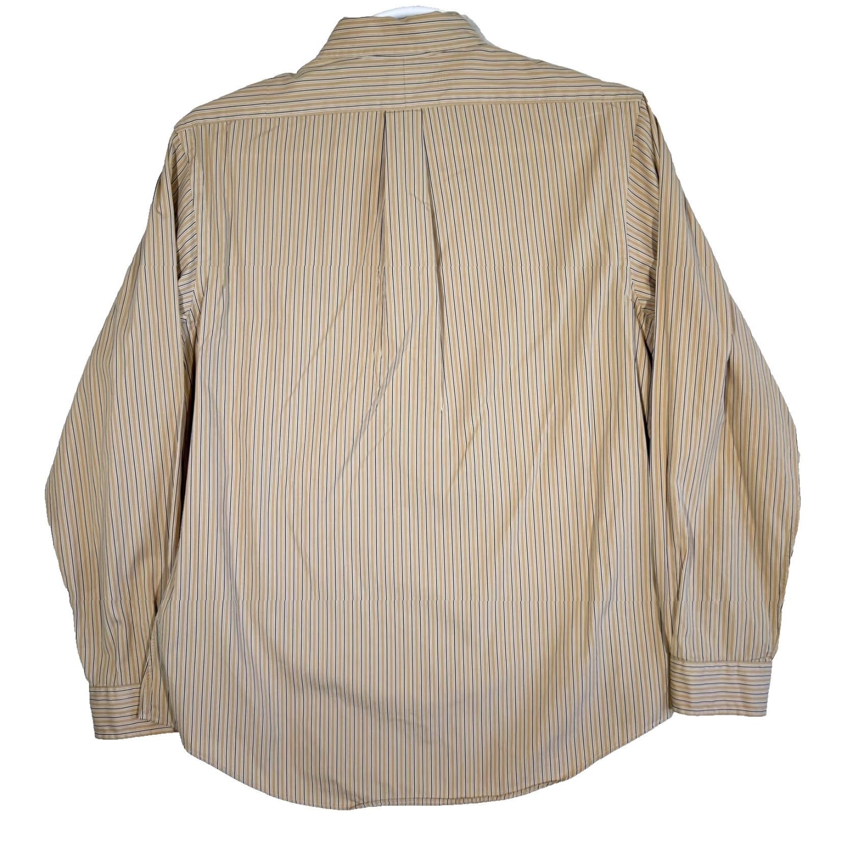 Ralph Lauren Ralph Lauren Shirt Mens Large Tan Striped Button-Down Long Sleeve Custom Fit Size US L / EU 52-54 / 3 - 2 Thumbnail