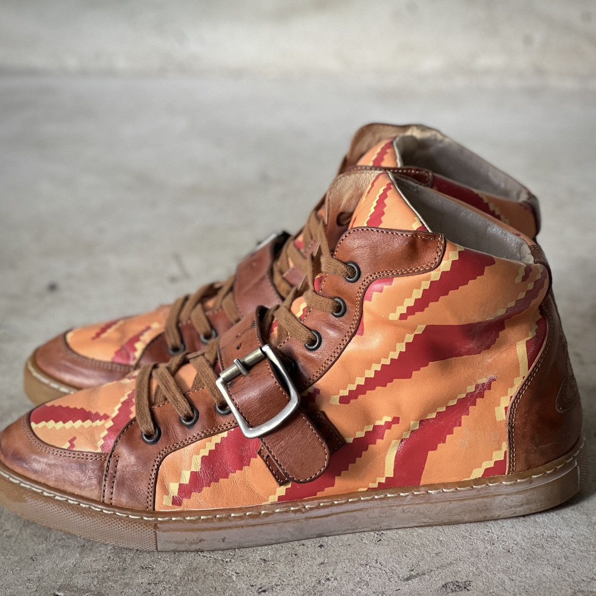 Vivienne Westwood Suede Buckle High-Top Sneakers