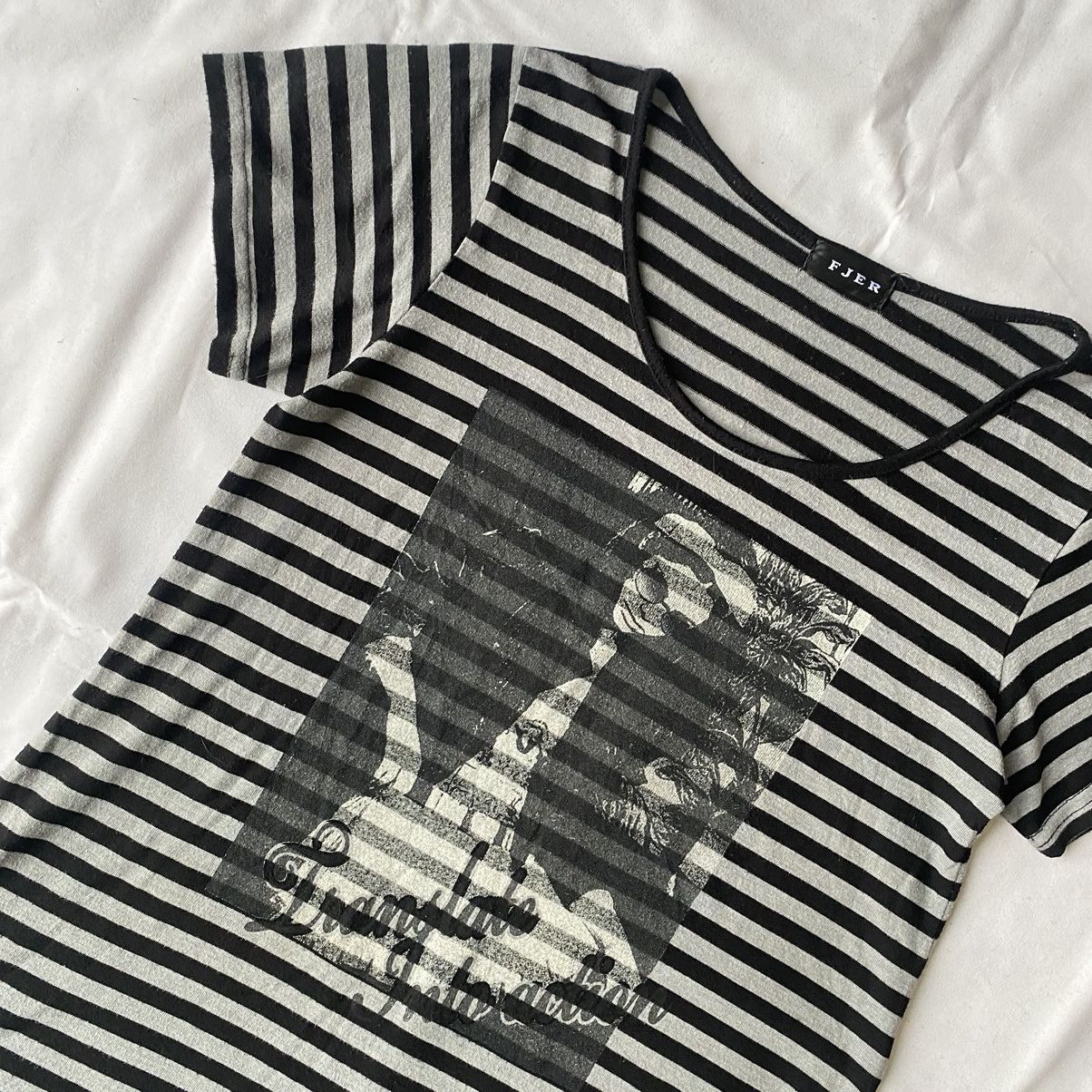 Hysteric Glamour × If Six Was Nine × Japanese Brand Fjer Striped Edgy Grunge Hysteric Glamour Style Tees Size US L / EU 52-54 / 3 - 5 Thumbnail