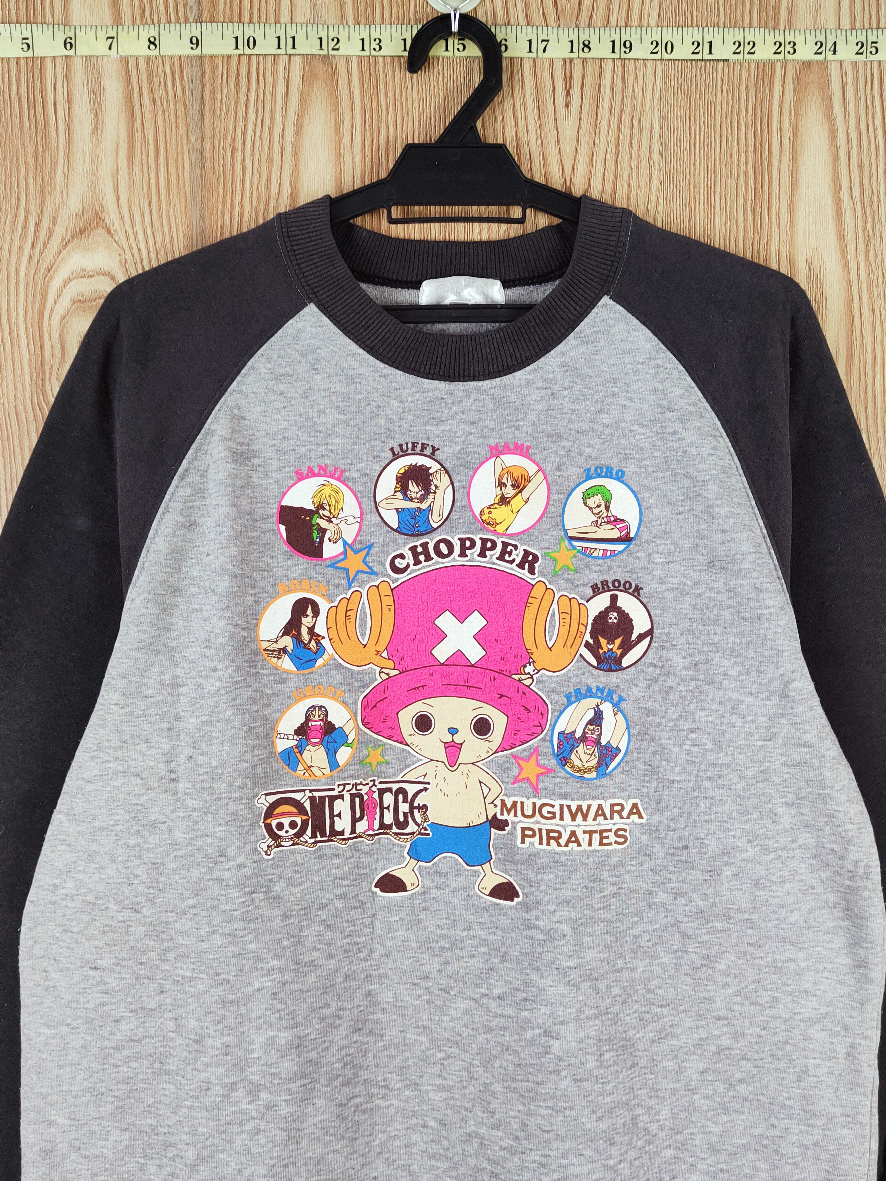 Anime × One Piece × Vintage One Piece Gray Black Long Sleeve T-shirts #W054 Size US M / EU 48-50 / 2 - 2 Thumbnail