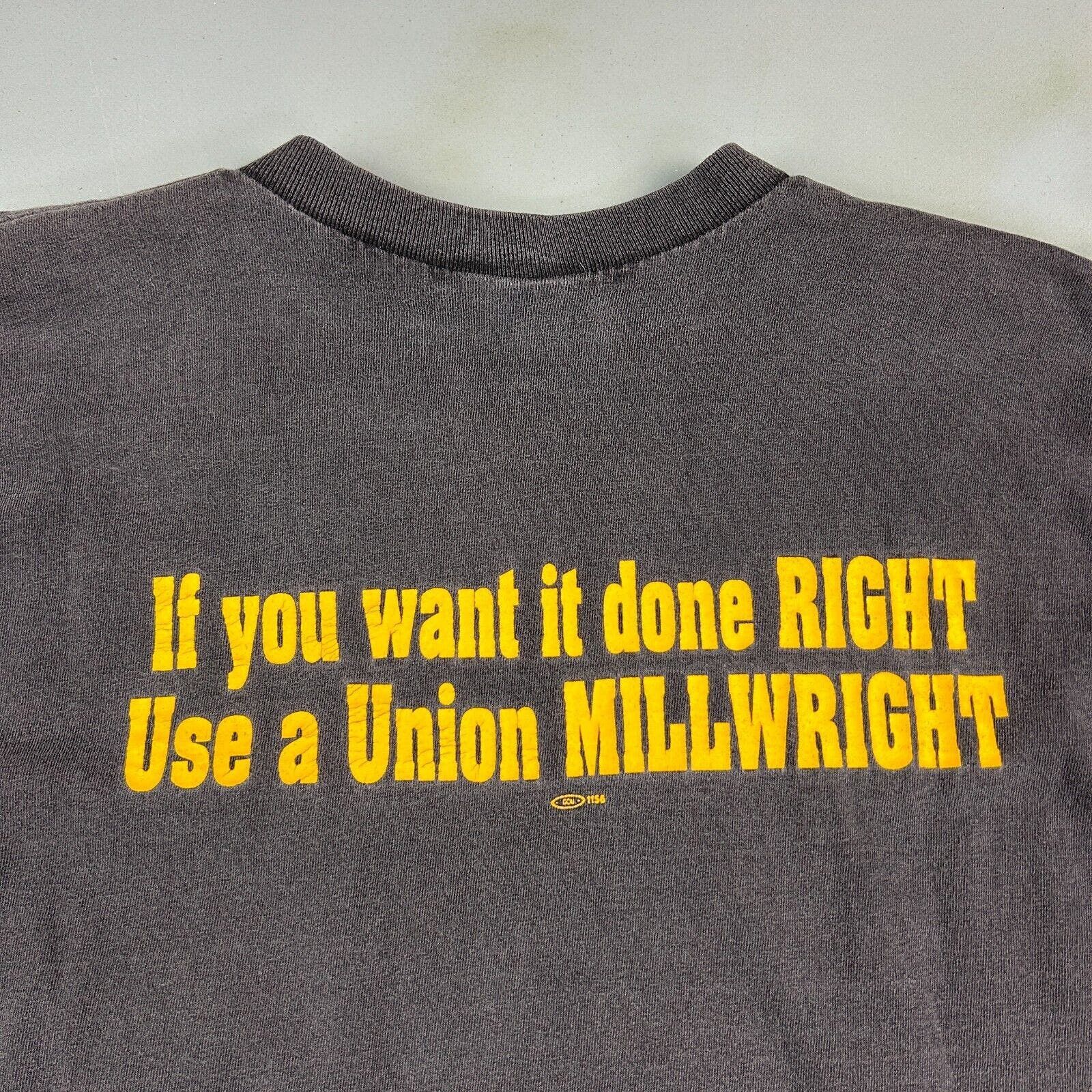 Vintage VINTAGE 90s | New York Millwrights Union Faded T-Shirt XXL Size US XL / EU 56 / 4 - 7 Thumbnail