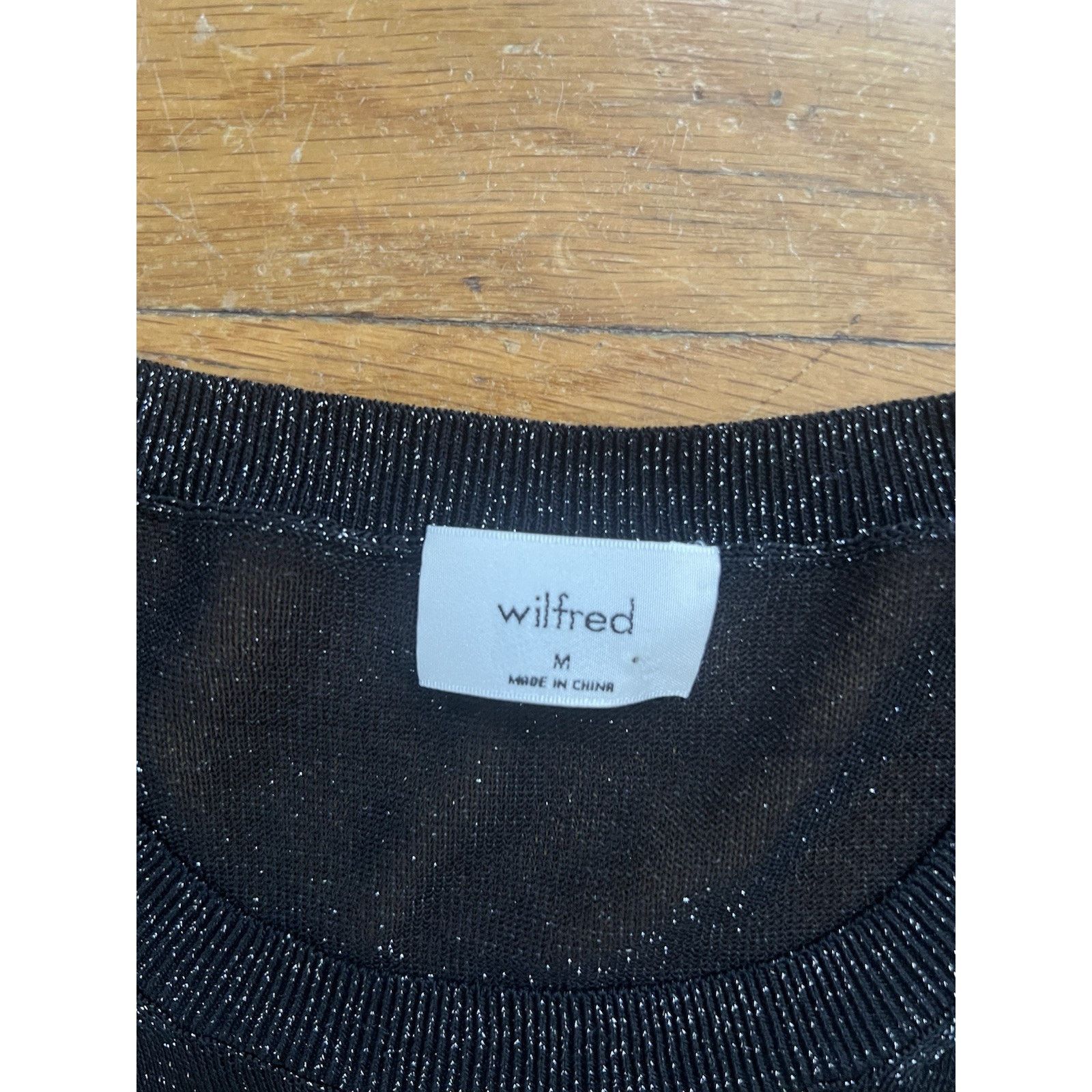 Aritzia Aritzia Wilfred Crew Neck Glitter Mesh Top Size M A001695 Size M / US 6-8 / IT 42-44 - 10 Thumbnail
