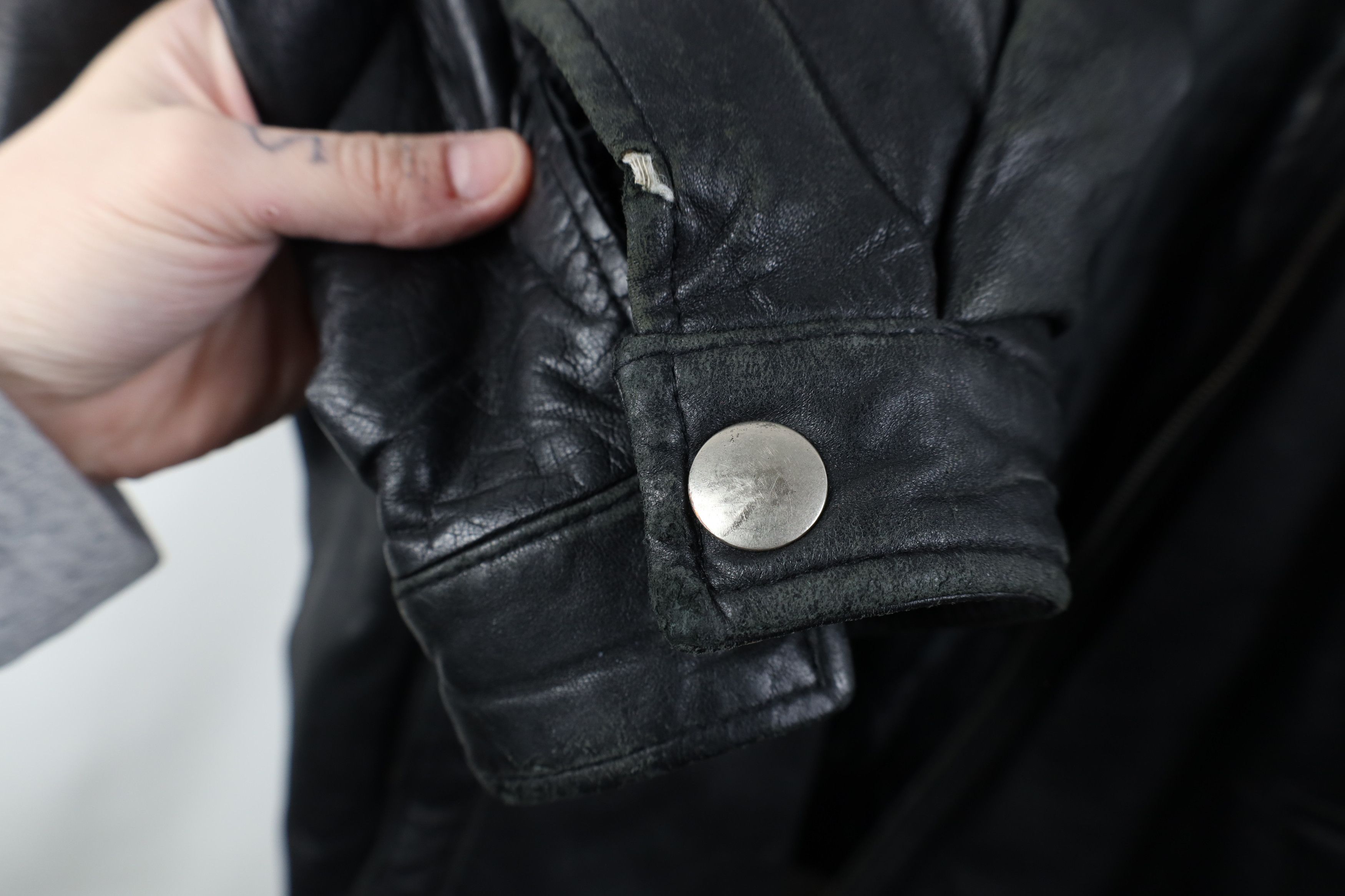 Vintage AS IS Vintage 90s Streetwear Quilted Leather Jacket Black Size US XXL / EU 58 / 5 - 9 Thumbnail