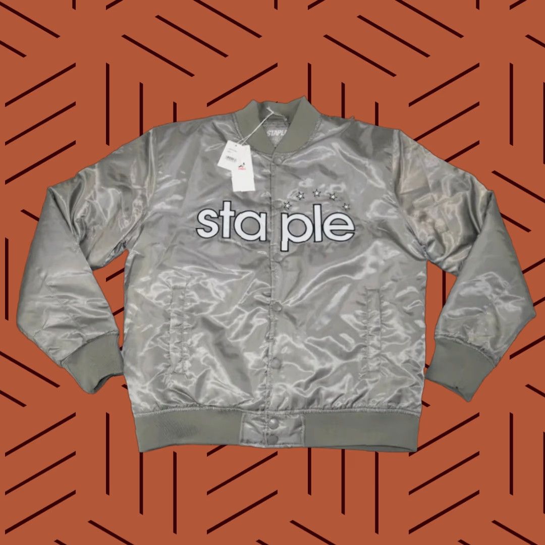 Vintage VINTAGE Staple Pigeon Grey Satin Bomber Jacket Mens Large Size L Satin Bomber Streetwear 80s Logo Pigeon Size US L / EU 52-54 / 3 - 1 Thumbnail