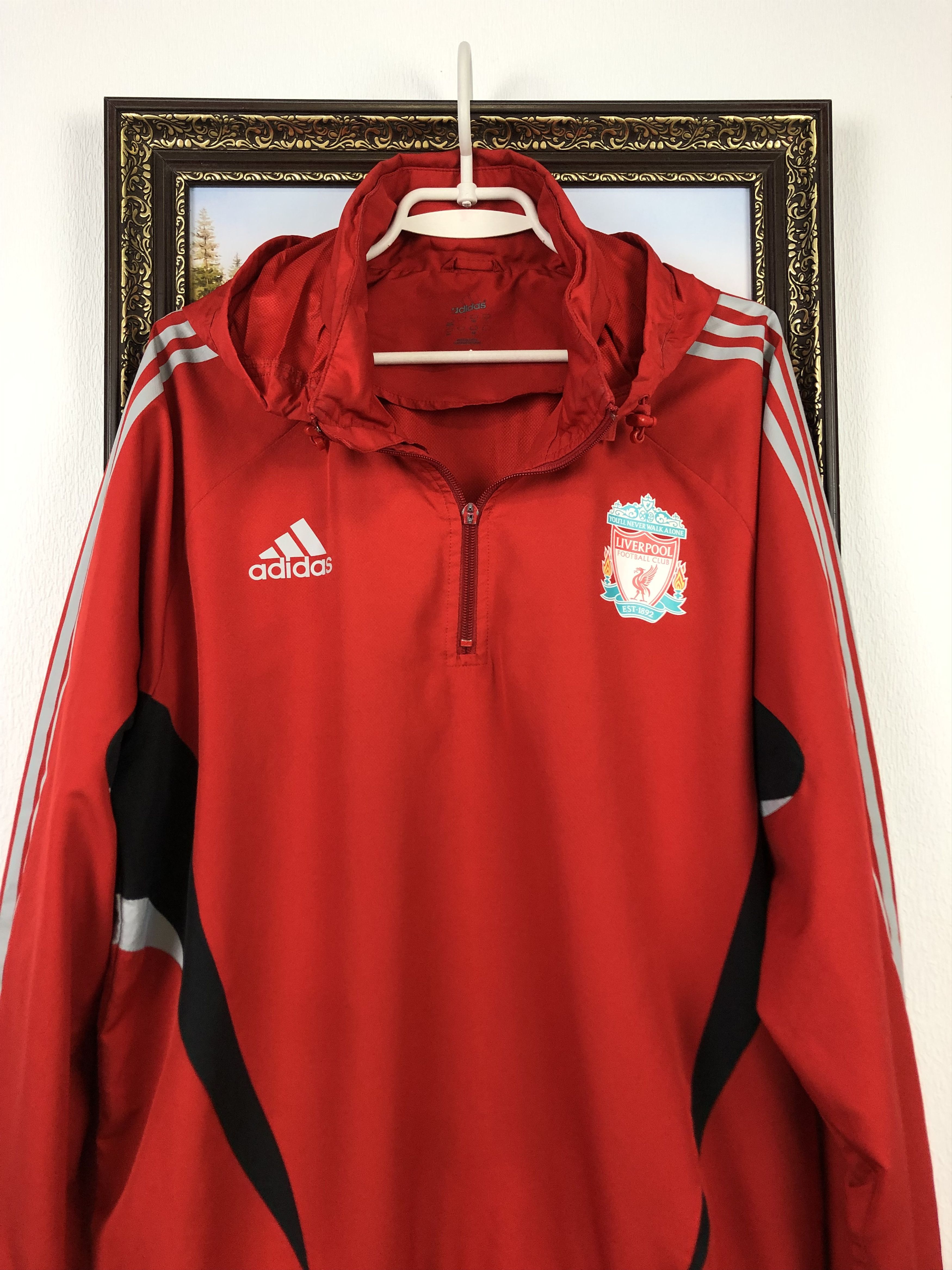 Adidas Vintage Liverpool Football Jacket Sweatshirt Hooded Soccer Size US L / EU 52-54 / 3 - 2 Thumbnail