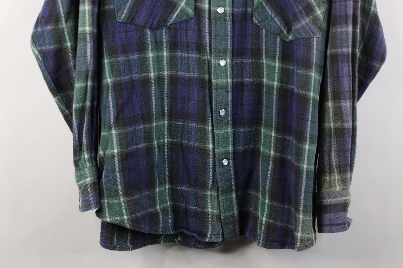 Vintage Vintage 90s Streetwear Heavyweight Snap Button Flannel Shirt Size US XL / EU 56 / 4 - 3 Thumbnail