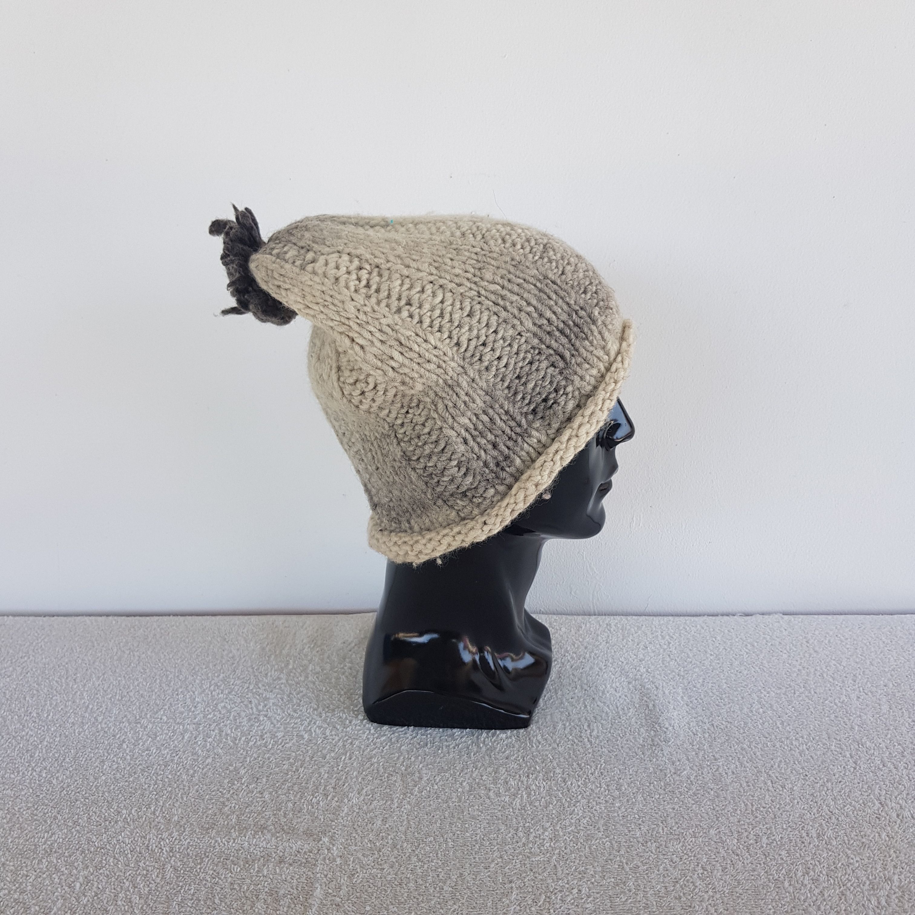 Homespun Knitwear Vintage 7 May Wool Beanie Crochet Knit Snow Caps Ski Hats. Size ONE SIZE - 3 Thumbnail