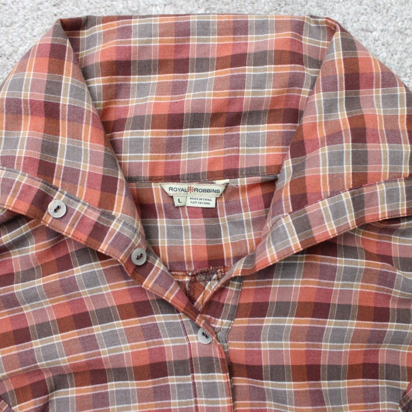 Royal Robbins Royal Robbins Shirt Women L Red Plaid Collar Button-Up Long Sleeve Vintage? No (adjusted) Size L / US 10 / IT 46 - 5 Thumbnail