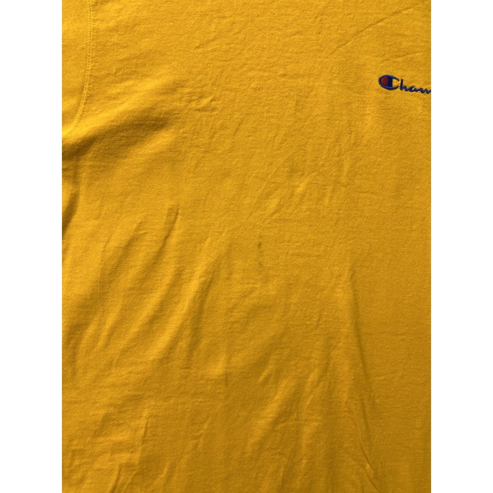 Champion Champion Shirt Men XL Short Sleeve Embroidered Logo Yellow /70-50 Canvas Cotton Modern Sports Logo Men Size US XL / EU 56 / 4 - 6 Thumbnail