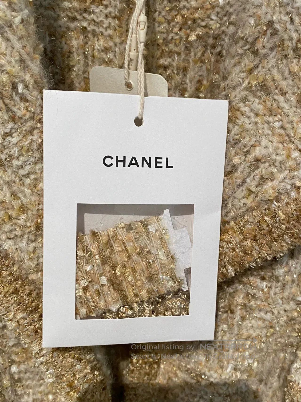 Chanel Chanel 20A Gold Knit Coat with Belt. Size US XS / EU 42 / 0 - 3 Thumbnail