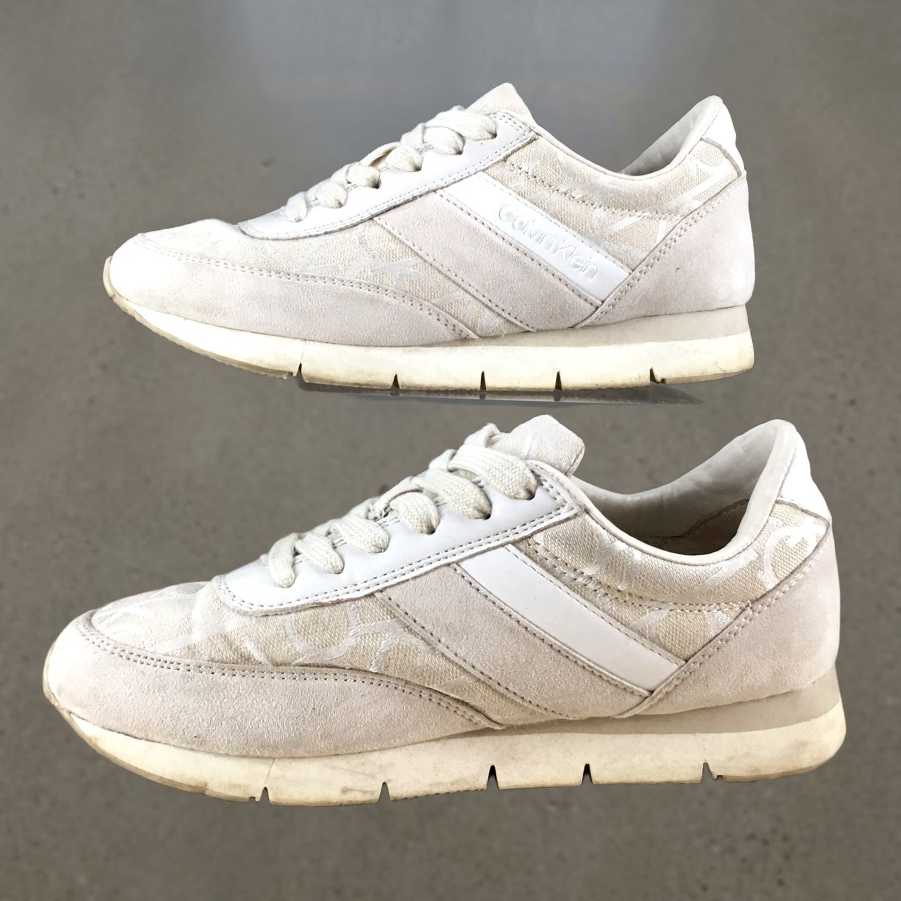 Calvin Klein Calvin Klein Women Shoes 7 Tea Sneakers White Lace Up Low Top Comfort Casual Size M / US 6-8 / IT 42-44 - 1 Thumbnail