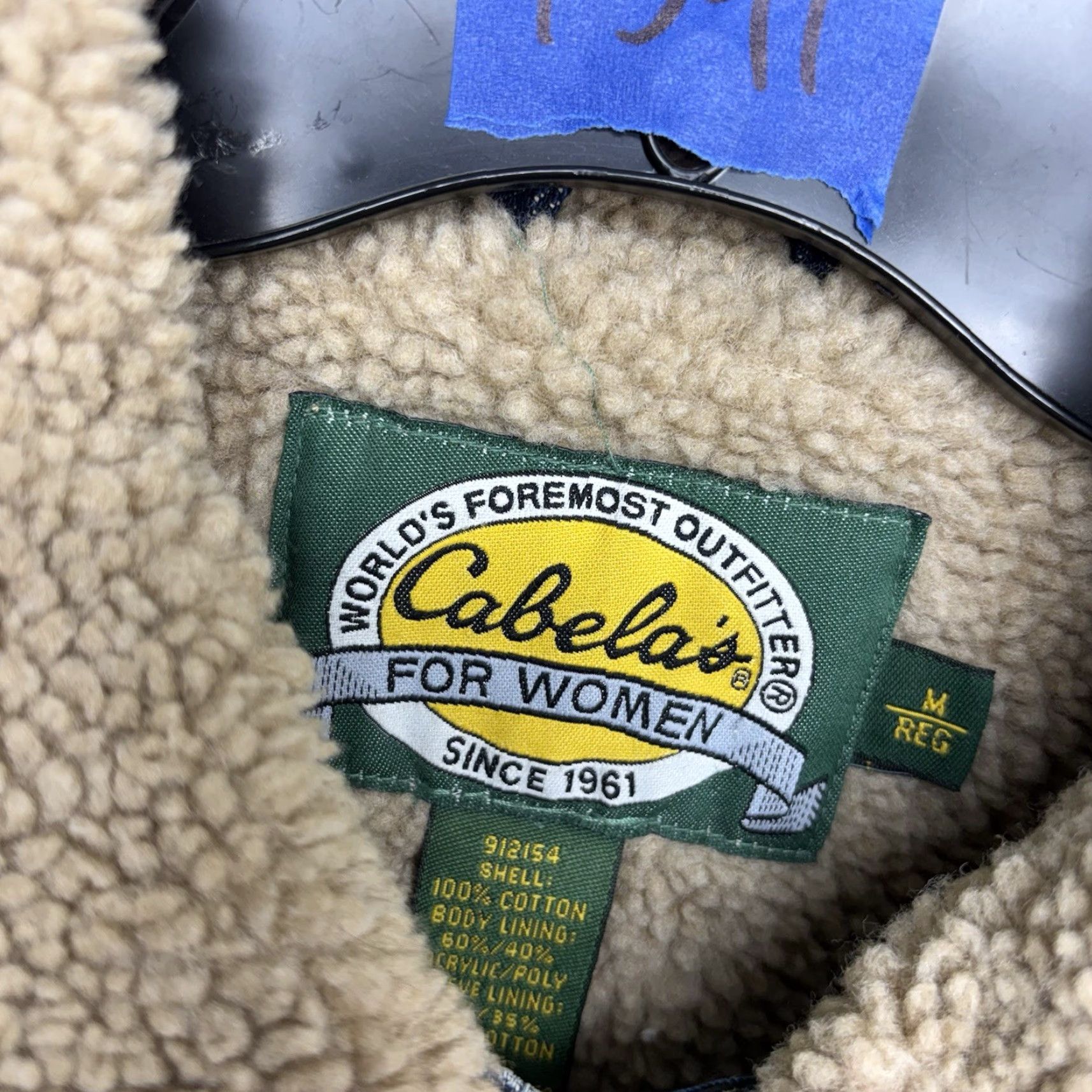 Vintage Cabela's Jacket Denim Sherpa Lined Outdoor Womens Medium Blue Denim Trucker Jacket Size 32" / US 10 / IT 46 - 3 Thumbnail