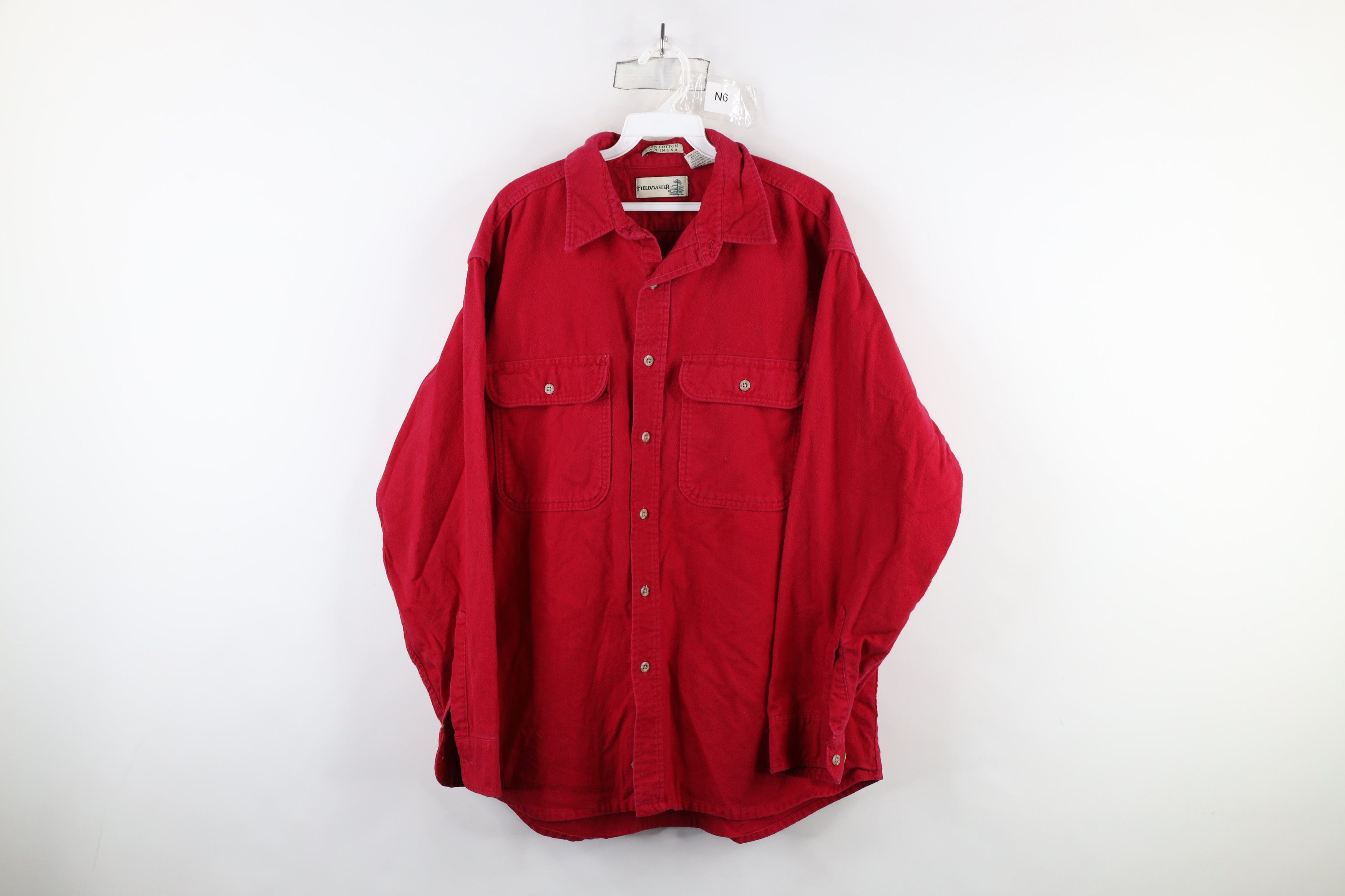Vintage Vintage 90s Streetwear Cloth Collared Button Shirt Red USA Size US XL / EU 56 / 4 - 1 Thumbnail