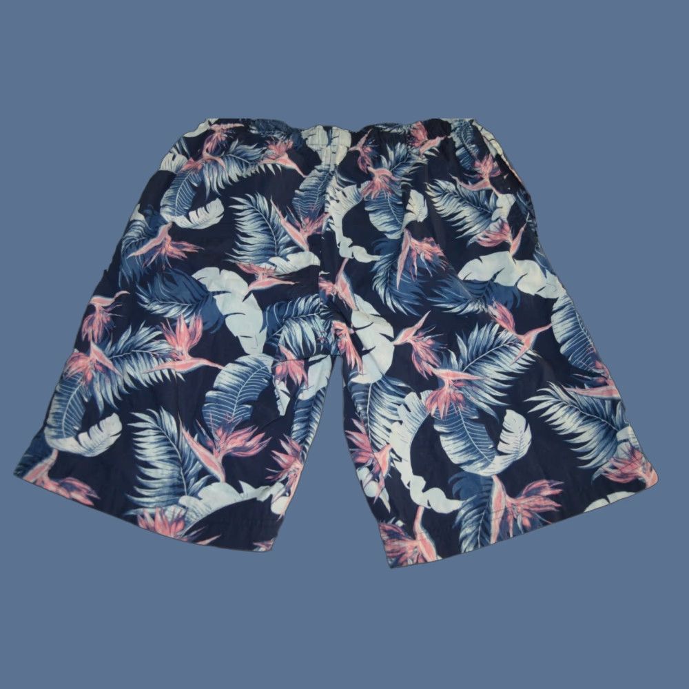 Tommy Bahama Tommy Bahama Swim Shorts Men M Multicolor Floral Drawstring Casual 100% Cotton Beach Hawaiian Shorts Mens Size US 31 - 1 Thumbnail