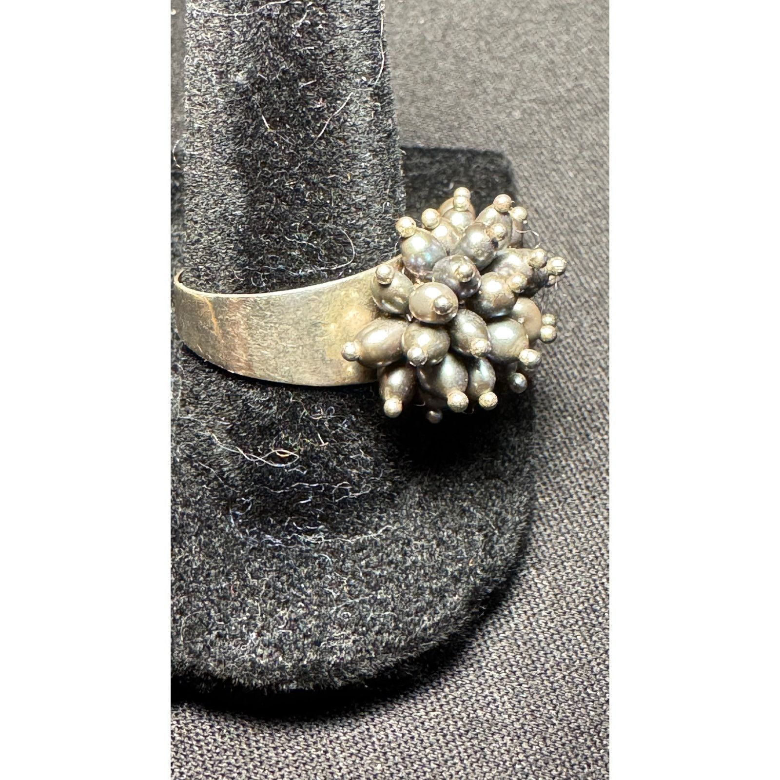 Other 925 Sterling Multi Colored Real Pearls Cluster Ring Size 9 Size ONE SIZE - 3 Thumbnail