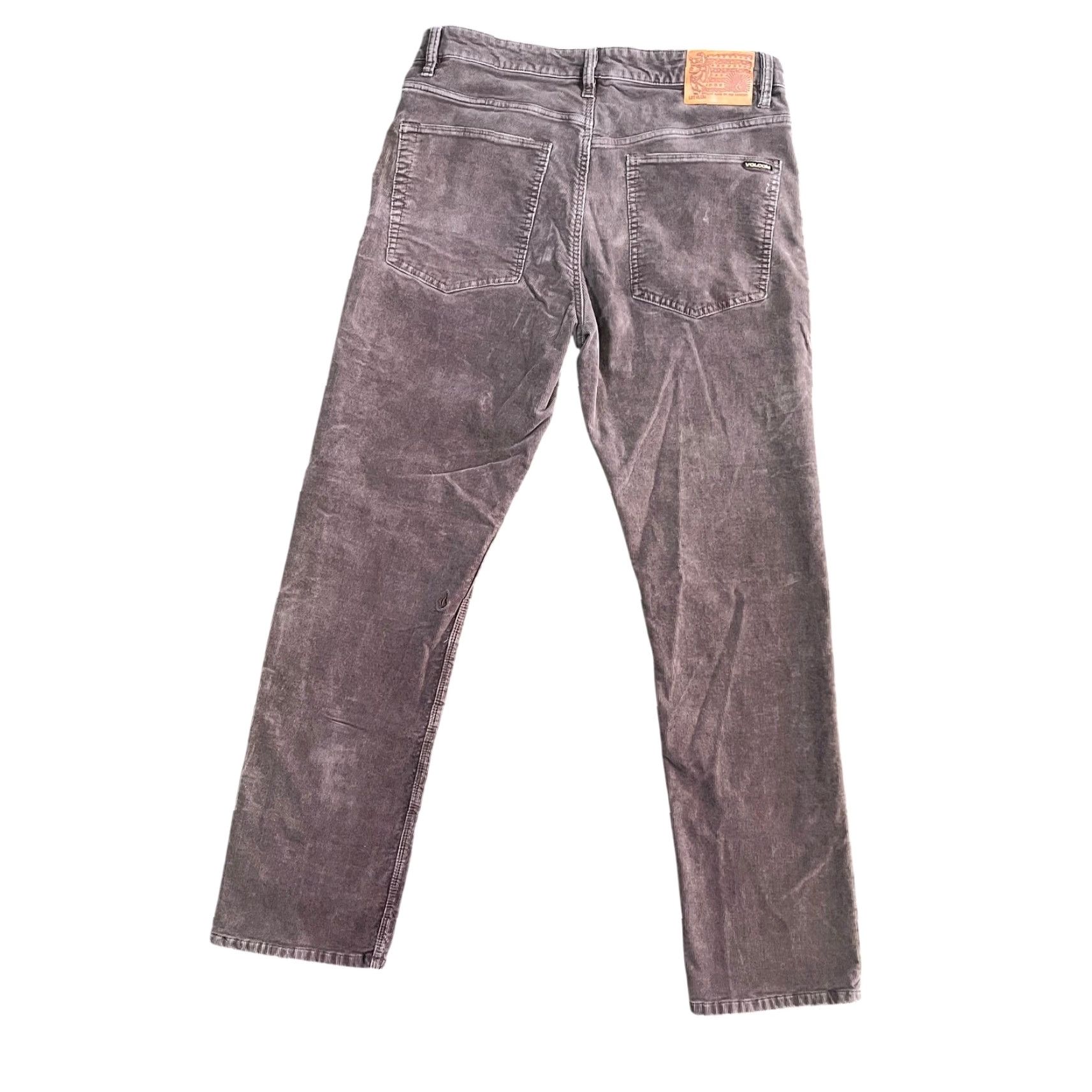 Volcom Volcom Mens 32x29 Gray Solver Modern Straight Corduroy Stretch Casual Workwear 5-Pocket Belted Button Zip Flat Front Cotton Size US 32 / EU 48 - 2 Thumbnail
