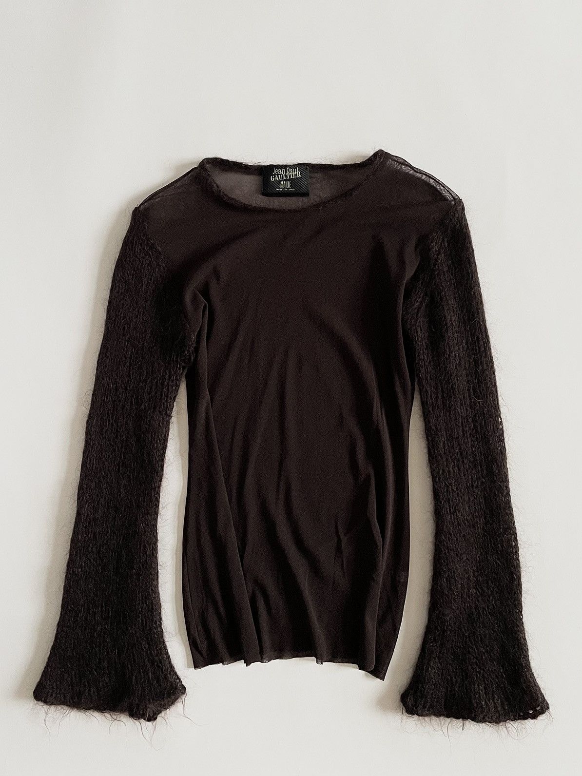 JEAN PAUL GAULTIER 1990s mohair stitched mesh top