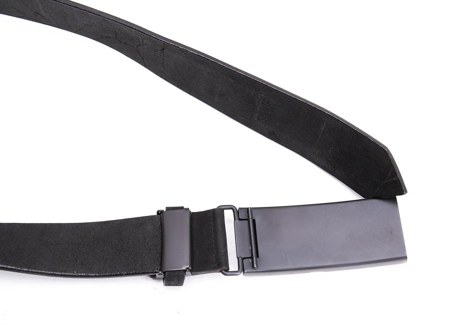 Jean Paul Gaultier Broken Logo Buckle Leather Belt in Black Size ONE SIZE - 6 Thumbnail