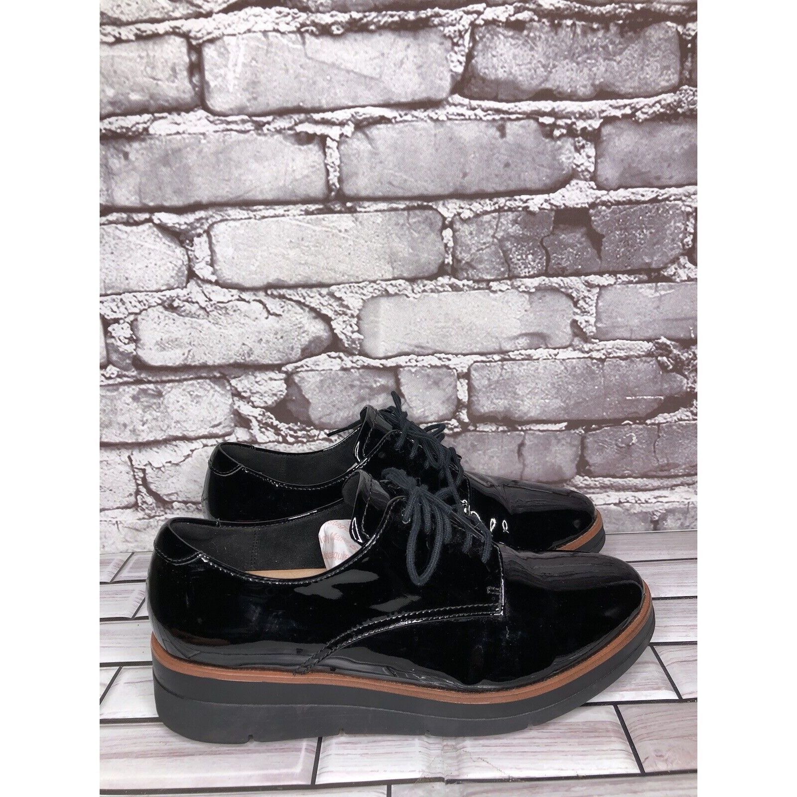 Clarks Clarks Unstructured Black Patent Leather Platform Lace Shoes Size US 8 / IT 38 - 5 Thumbnail