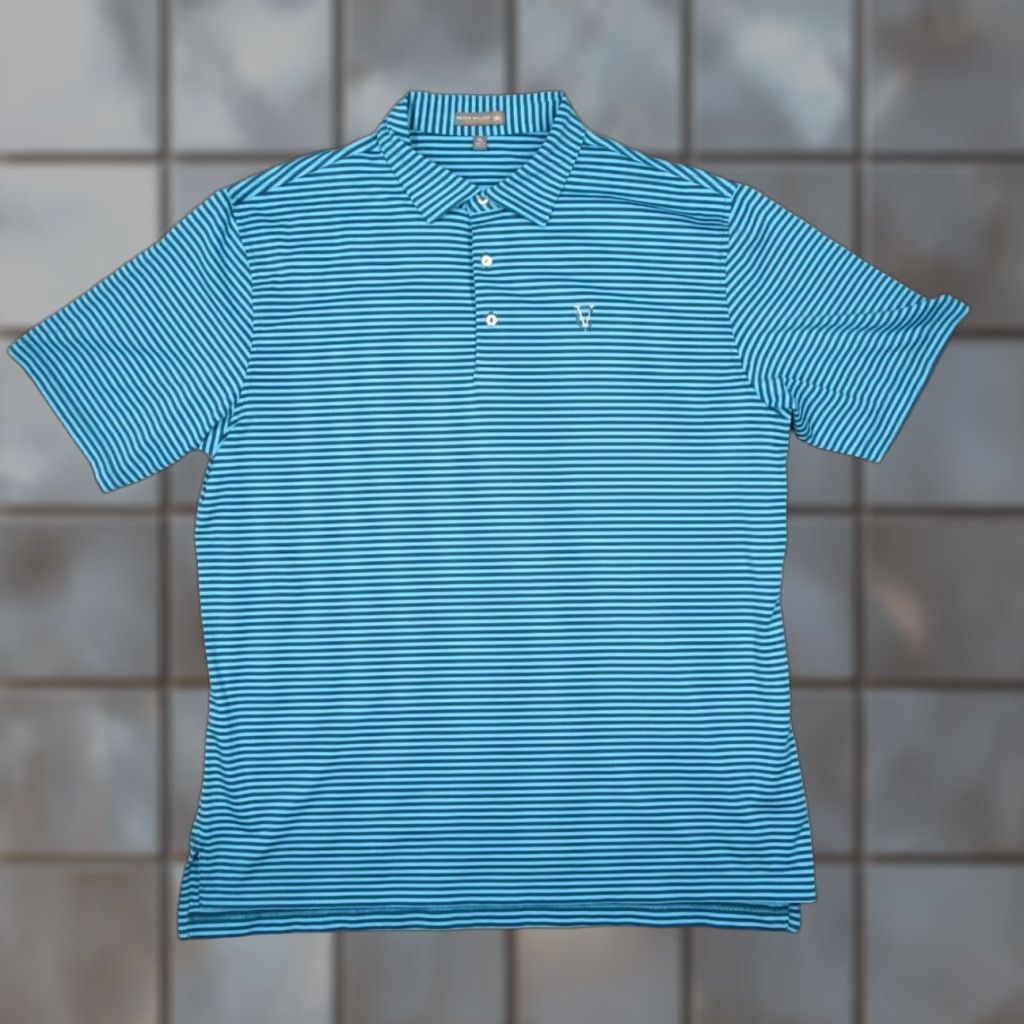Peter Millar Peter Millar Summer Comfort Shirt Mens XL Blue Striped Polo Golf Logo Non-Native Size US XL / EU 56 / 4 - 1 Thumbnail