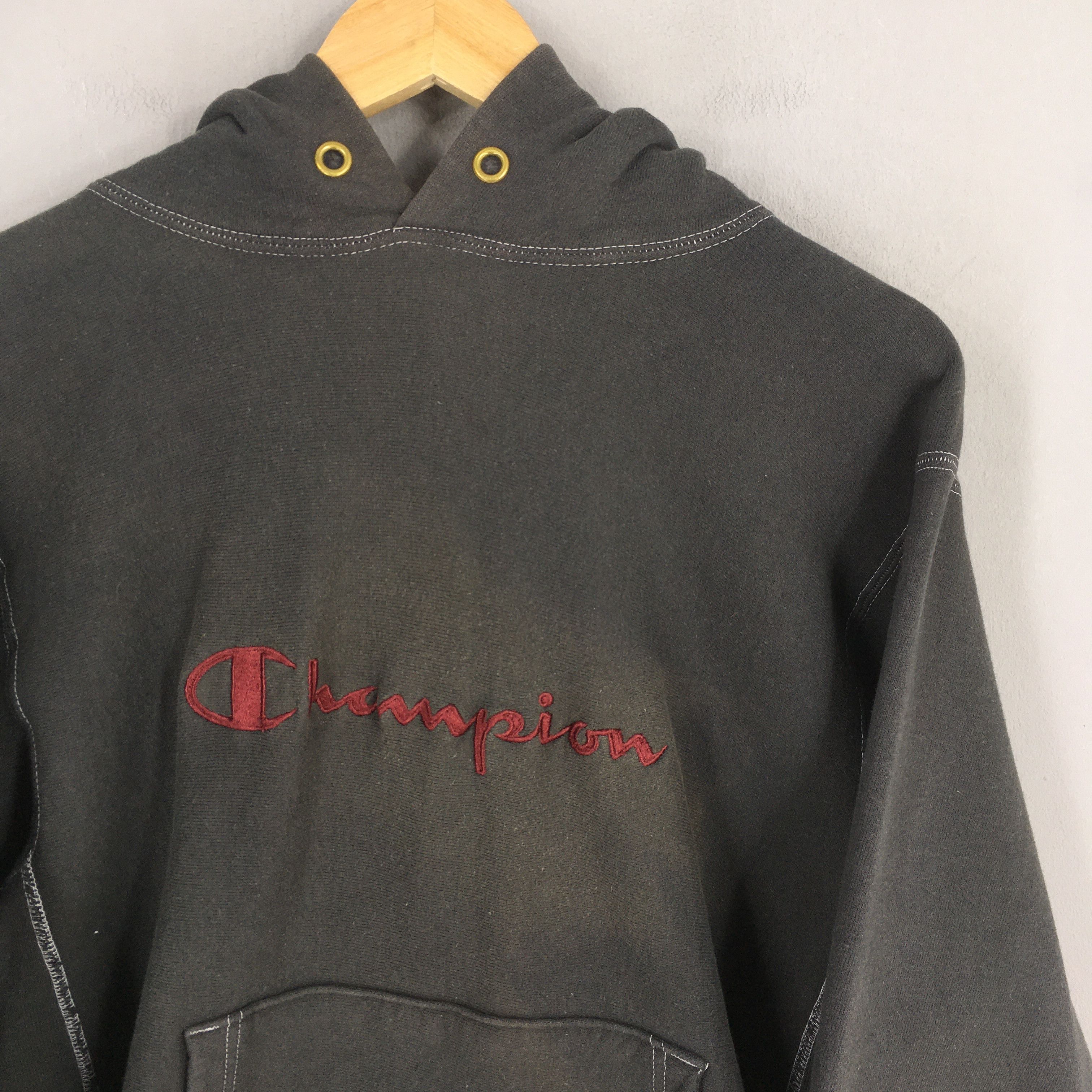 Champion × Vintage Vintage Champion Reverse Weave Black Hoodie Sweatshirt Large Size US L / EU 52-54 / 3 - 2 Thumbnail