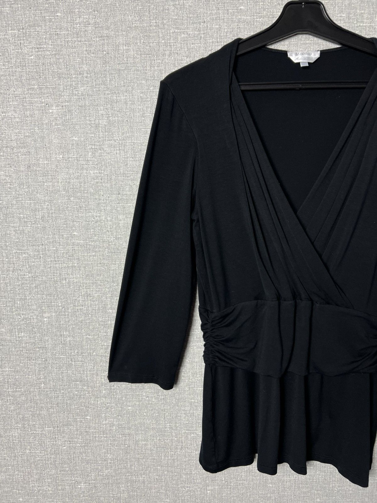 Max Mara MaxMara Black Draped Wrap Top Blouse Only For Japan Size L Size L / US 10 / IT 46 - 3 Thumbnail