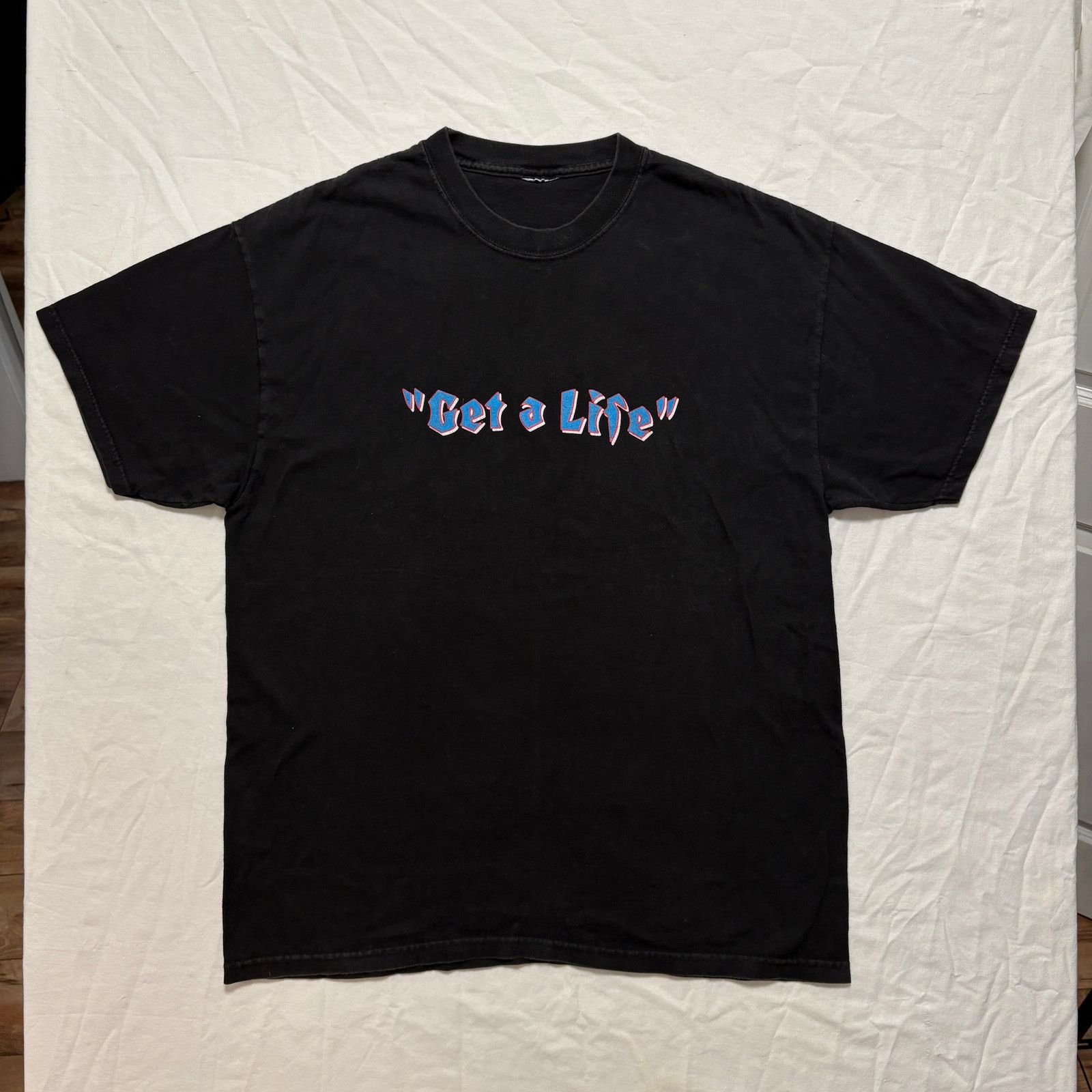 Hanes VTG Y2K Get A Life Naked Girl Motorcycle T-Shirt Black L Size US L / EU 52-54 / 3 - 2 Thumbnail