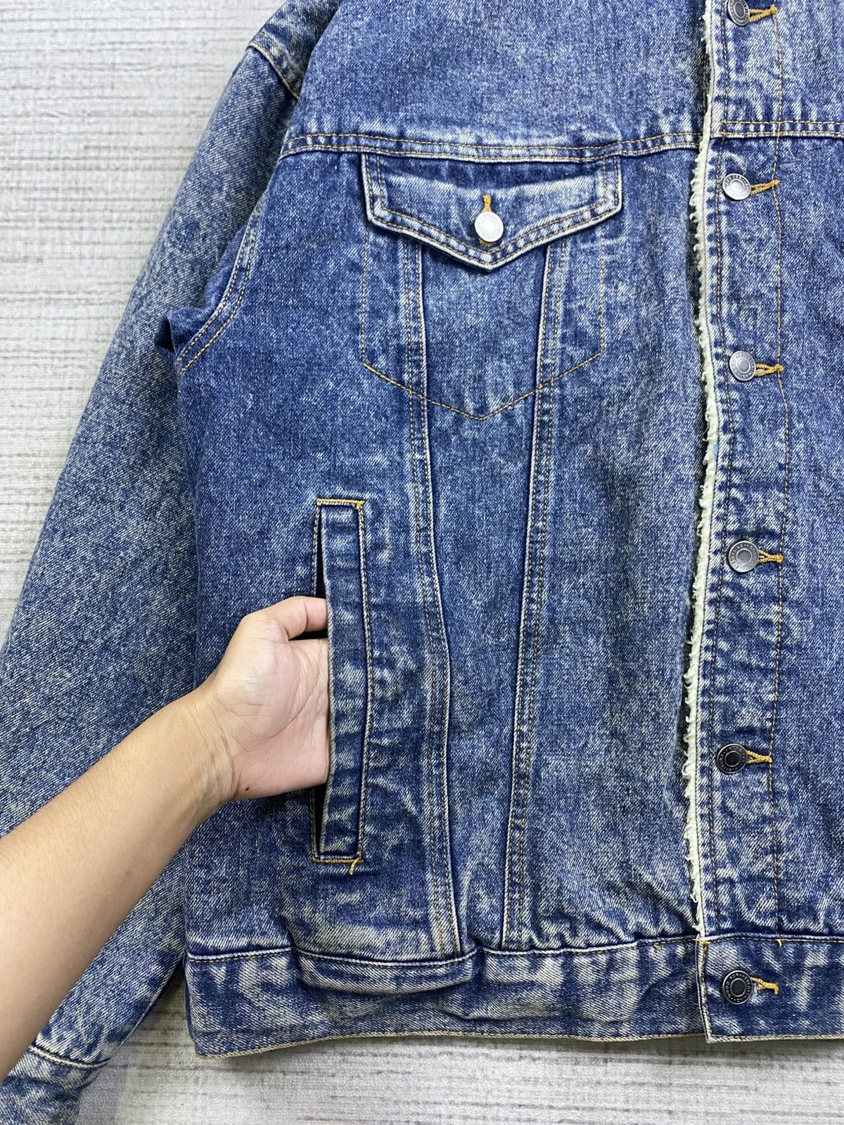 Issey Miyake Jungle Storm Denim Blue Multipocket Sherpa Denim Jacket Size US L / EU 52-54 / 3 - 7 Thumbnail