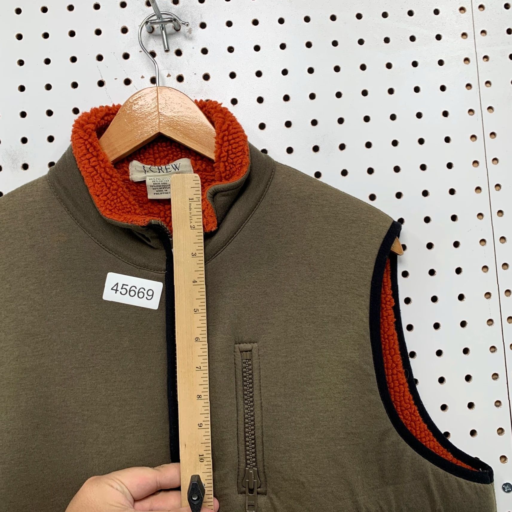 J.Crew J.CREW Vest Mens XL Olive Green Orange Sherpa Lined Jacket Size US XL / EU 56 / 4 - 7 Thumbnail