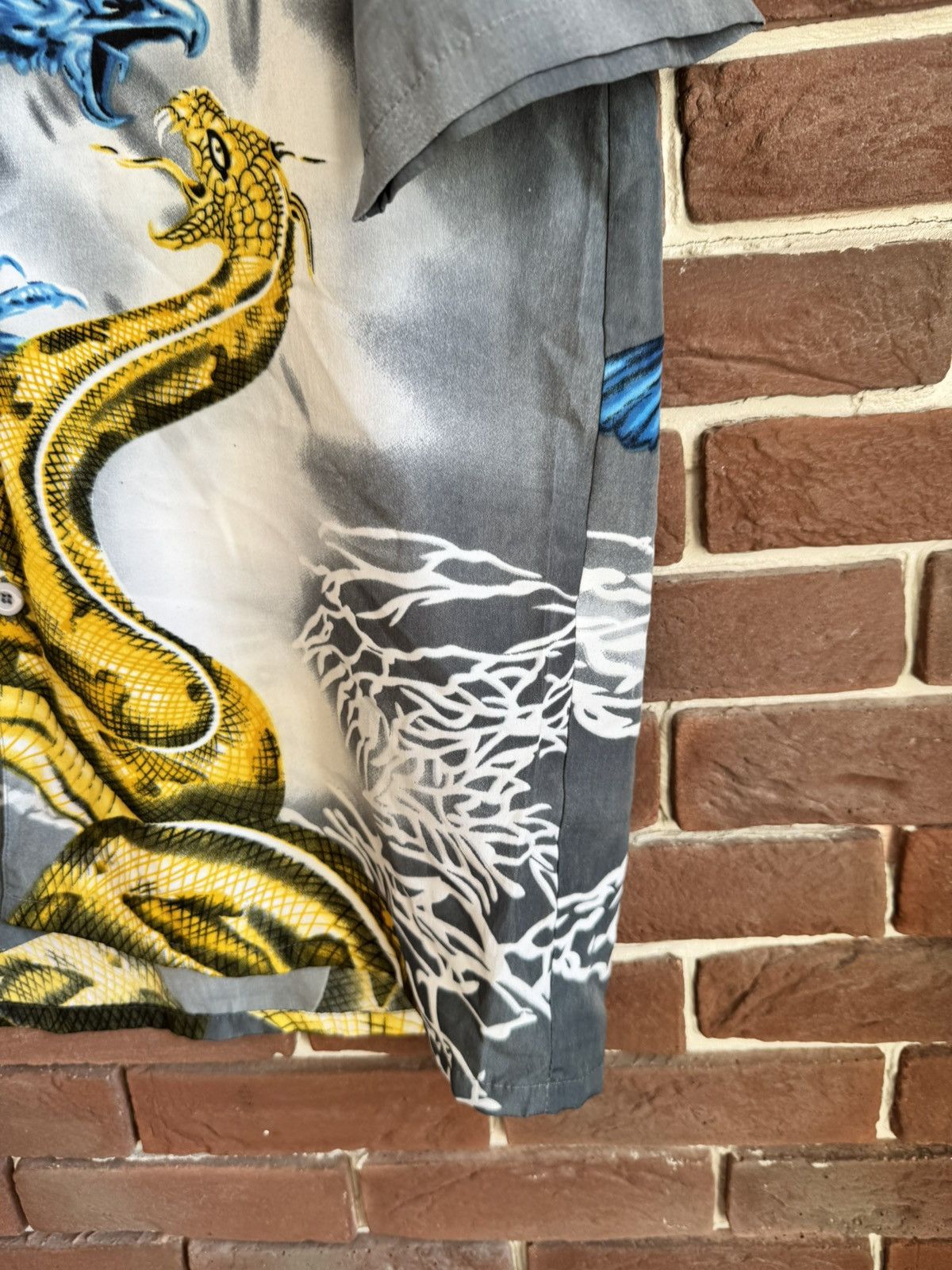 Japanese Brand Vintage Y2k Dragon Drip Button Up Rare Shirt Like Prada Hype Size US XL / EU 56 / 4 - 5 Thumbnail