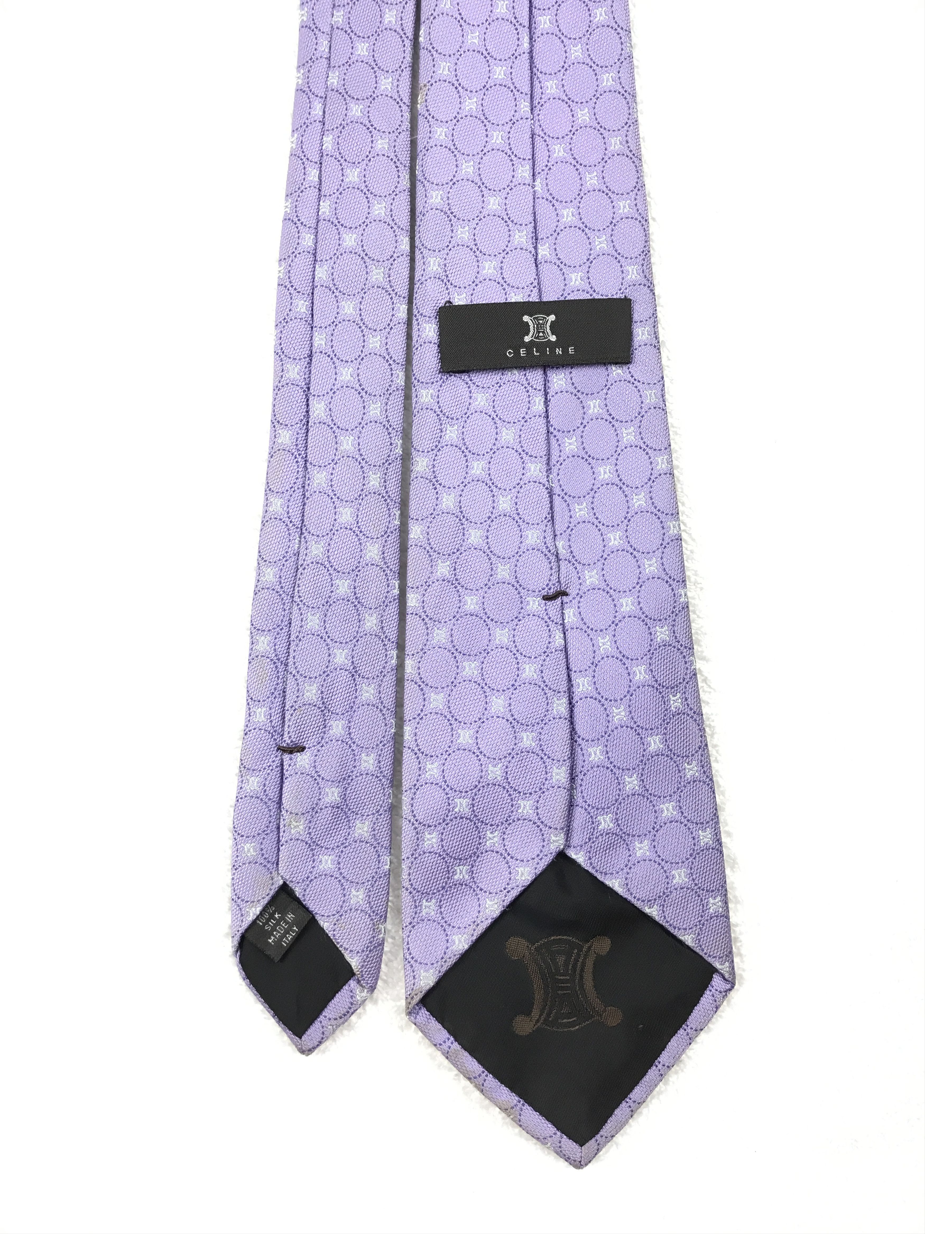 Celine Vintage Celine Monogram Silk Necktie Size ONE SIZE - 4 Thumbnail