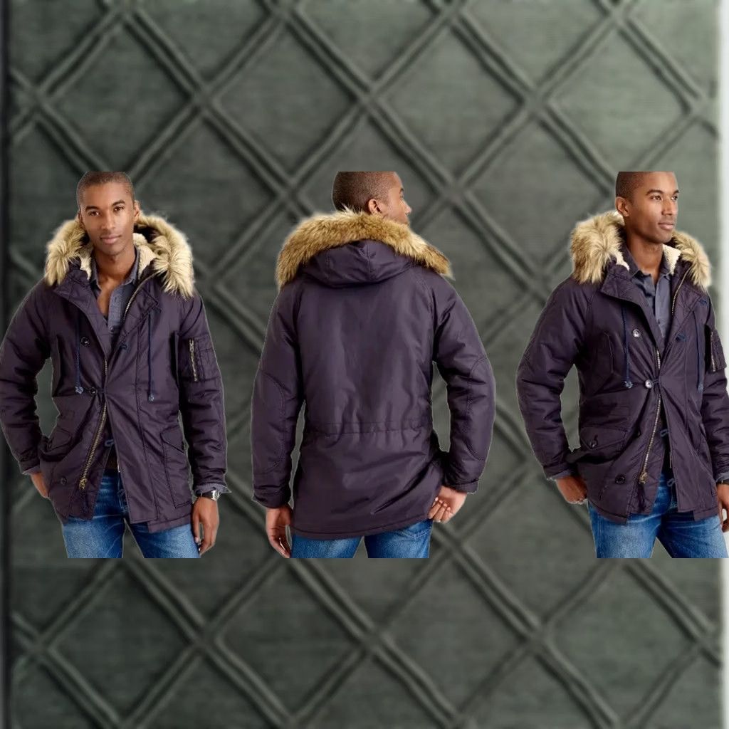 J.Crew J Crew N3B Military Parka Jacket Coat Mens Small Fur Navy Size US S / EU 44-46 / 1 - 1 Thumbnail