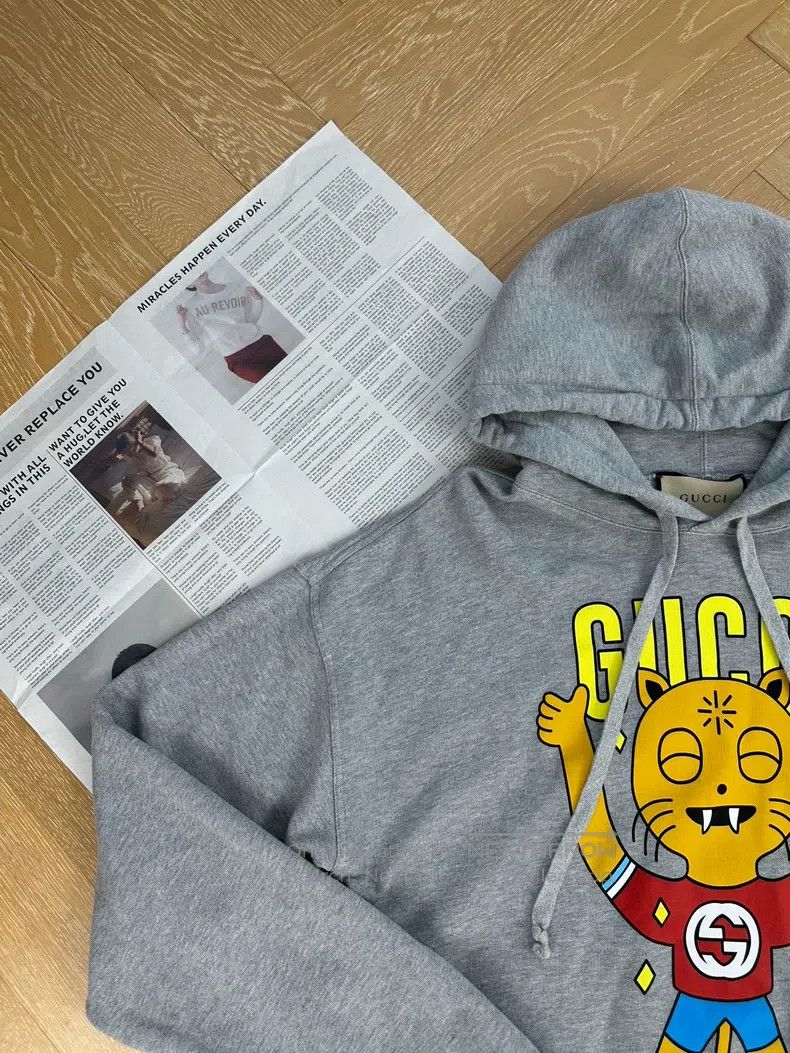 Gucci Gucci Letter kitten printed hood casual long-sleeved sweat Size US M / EU 48-50 / 2 - 6 Thumbnail