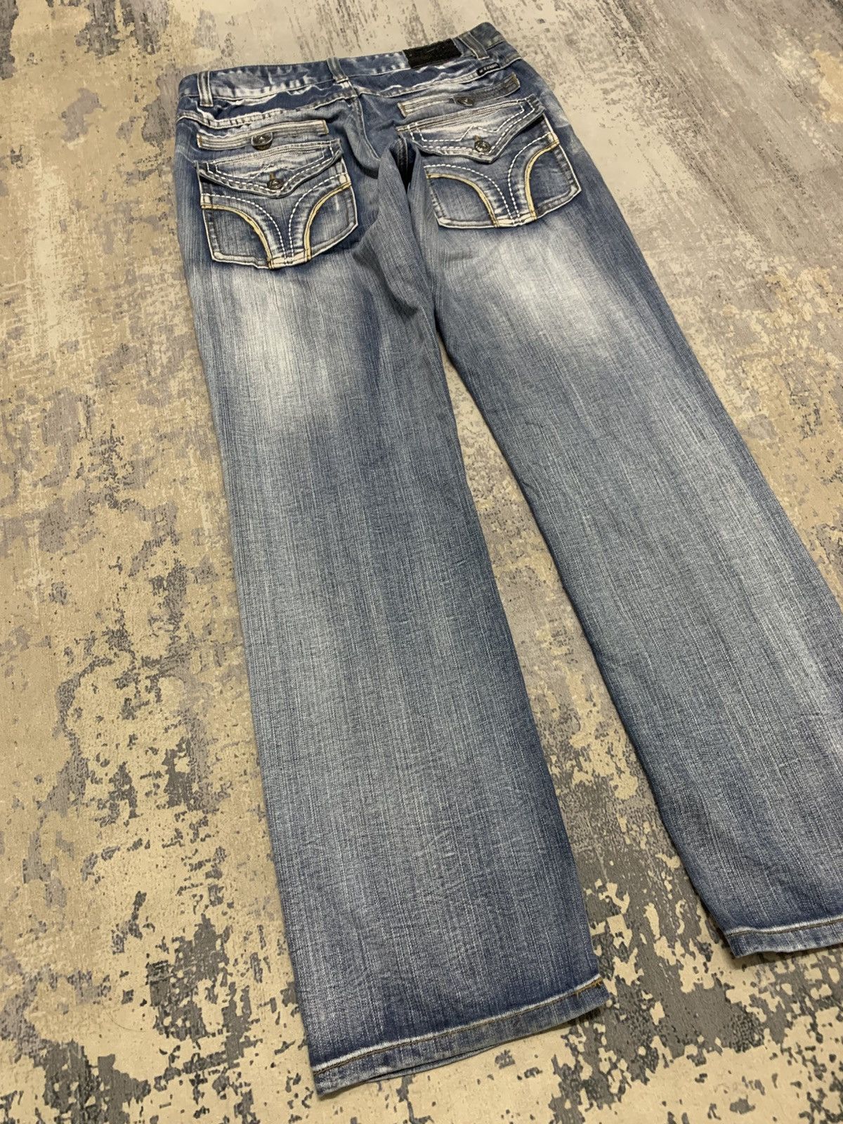 japan back number smoke wash denim y2k style