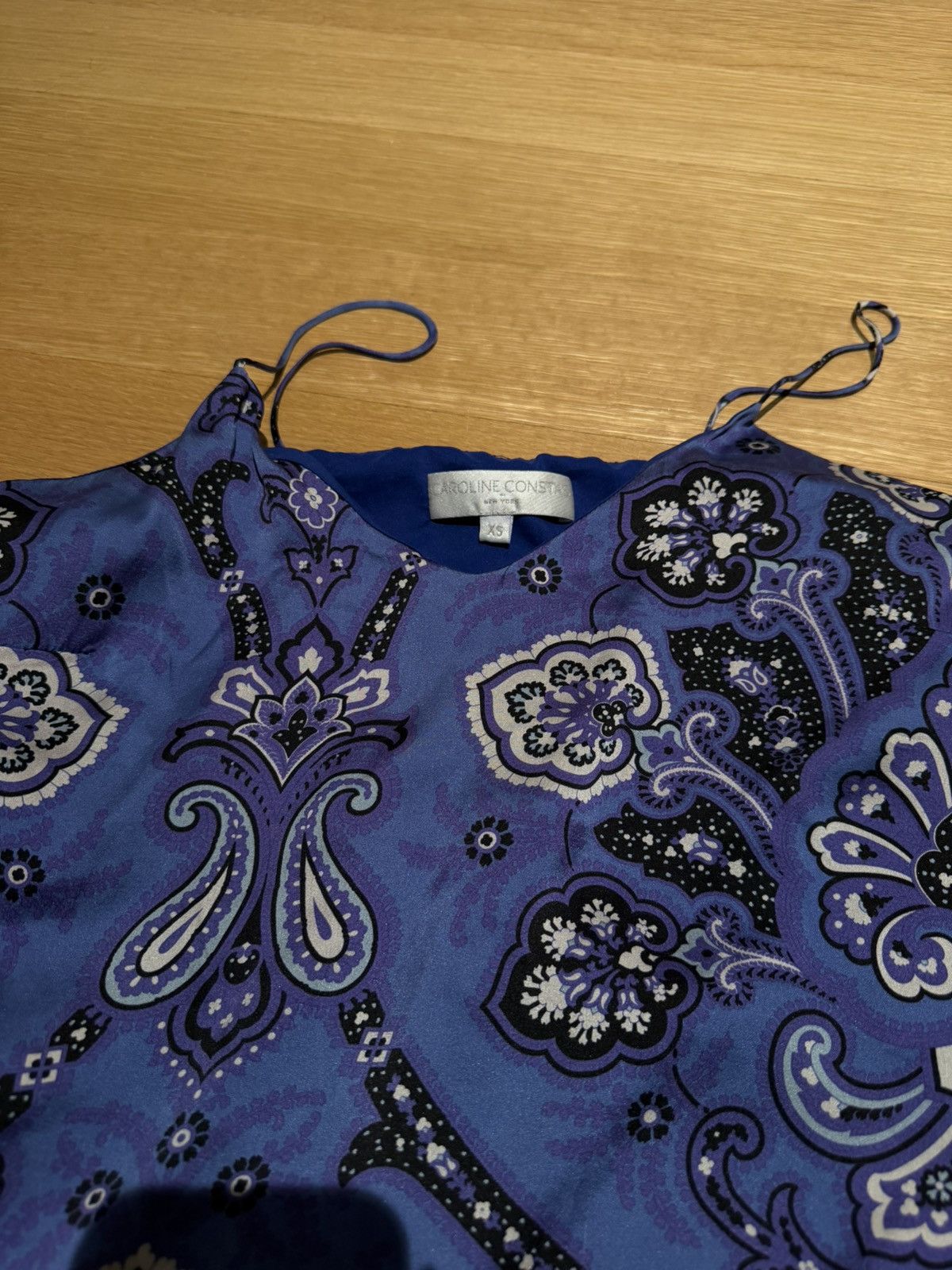 CAROLINE CONSTAS Caroline Constas Silk Blue Purple Mini dress Size XS / US 0-2 / IT 36-38 - 3 Thumbnail