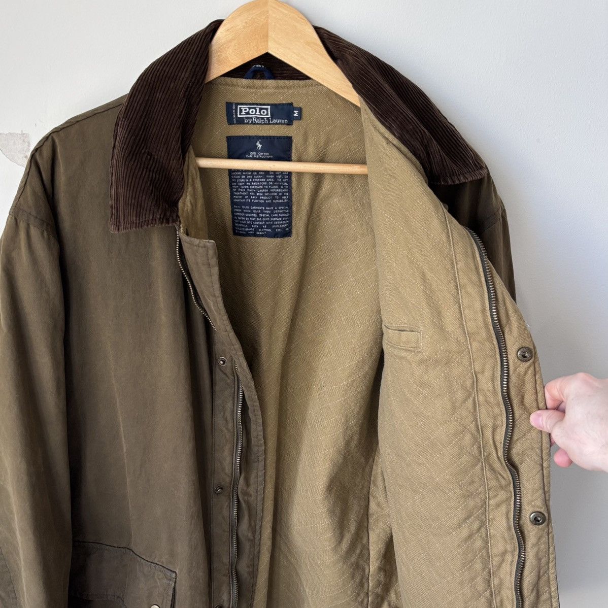 Polo Ralph Lauren Vintage Oilcloth Waxed Cotton Canvas Jacket Olive Size US M / EU 48-50 / 2 - 9 Thumbnail