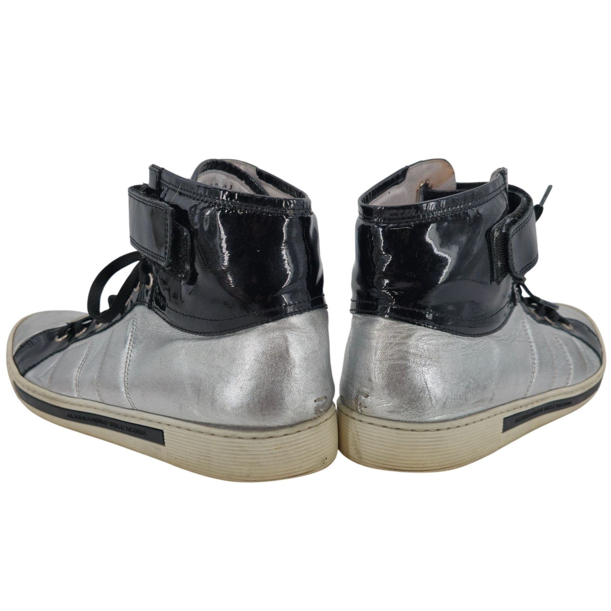 Alessandro Dell'acqua Alessandro Dell'Acqua Black Silver Metallic Fashion High-top Size US 10.5 / EU 43-44 - 5 Thumbnail