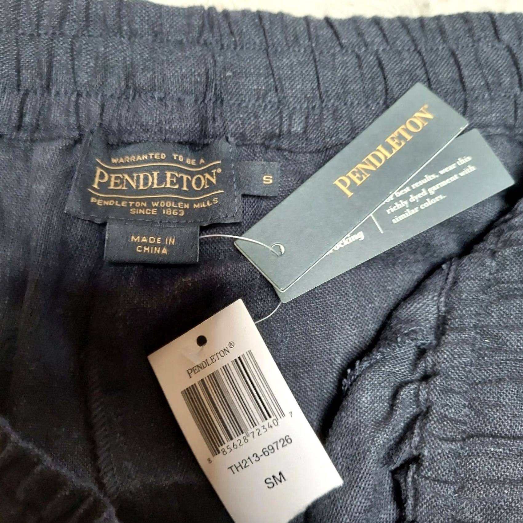 Pendleton VINTAGE Pendelton? Actually not. Pendleton Women's Linen Blend Elastic Waistband Straight Leg Pants NWT Small Blue Linen Rayon Size 28" / US 6 / IT 42 - 3 Thumbnail