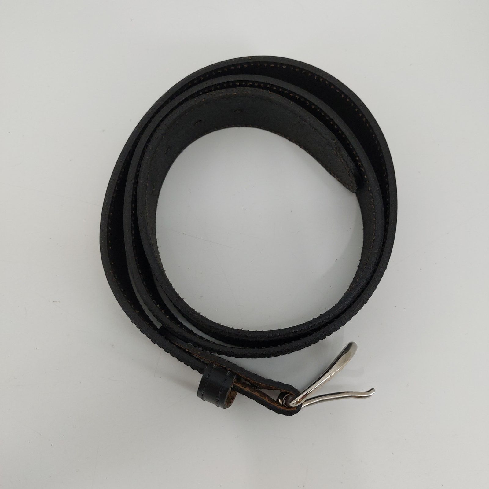 Other Men's Black Genuine Leather Belt Size 42 Single Prong Buckle Size 42 - 2 Thumbnail