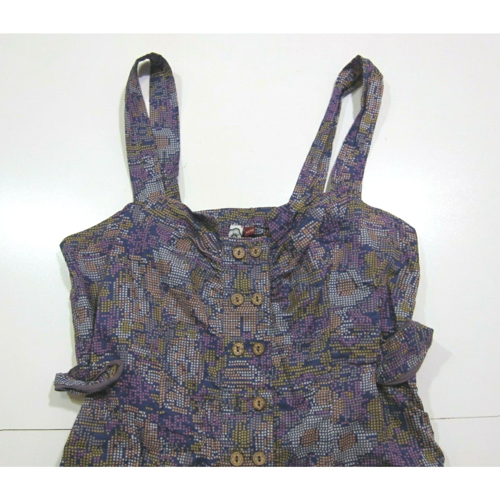 Vintage 3 Stones Est 1989 Cotton Purple Floral Tunic Tank Pocket Dress Women Medium Size M / US 6-8 / IT 42-44 - 4 Thumbnail