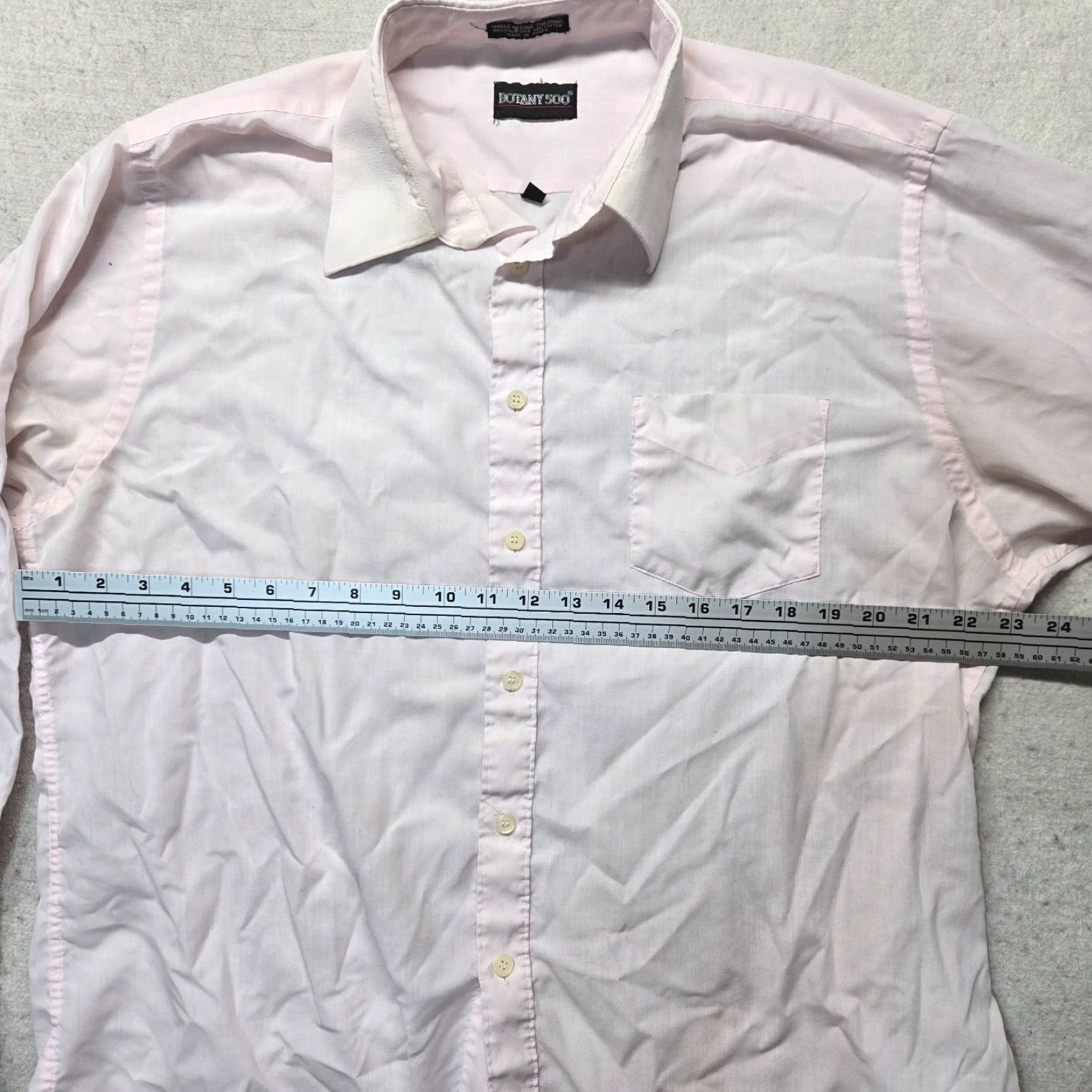 Needles Botany 500 Dress Shirt Button Up Adult Men's 17 White Cotton Polyester Long Sleeve Classic 34/35 17 Mens Size 46R - 5 Thumbnail