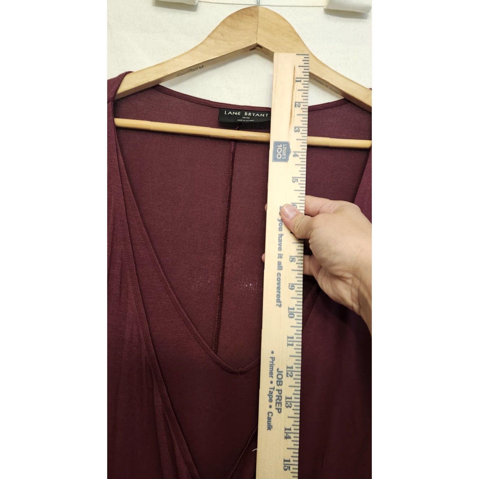 Vintage Lane Bryant Blouse Womens 18/20 Red V-Neck 3/4 Sleeve Tunic Top Adult Plus Size Size XXL / US 16-18 / IT 52-54 - 6 Thumbnail