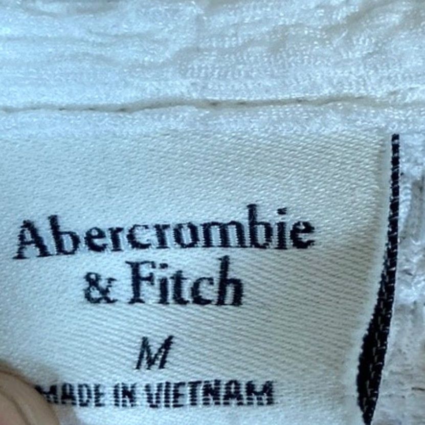Abercrombie & Fitch Abercrombie & Fitch Womens Shirt White Fitted Textured Sheer Stretch Medium Size M / US 6-8 / IT 42-44 - 6 Thumbnail