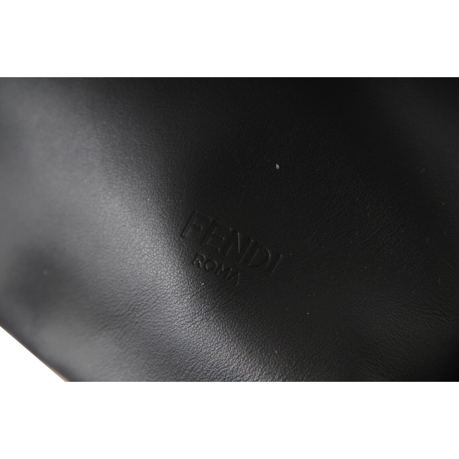 Fendi Nylon Vitello Drawstring Backpack Black Leather Size ONE SIZE - 12 Thumbnail