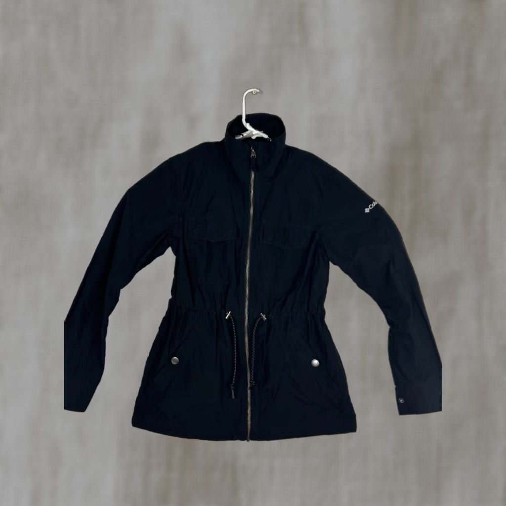 Vintage Columbia Jacket Womens Small Black Full Zip Multi-Pocket Cotton Blend Softshell All Seasons Size S / US 4 / IT 40 - 1 Thumbnail