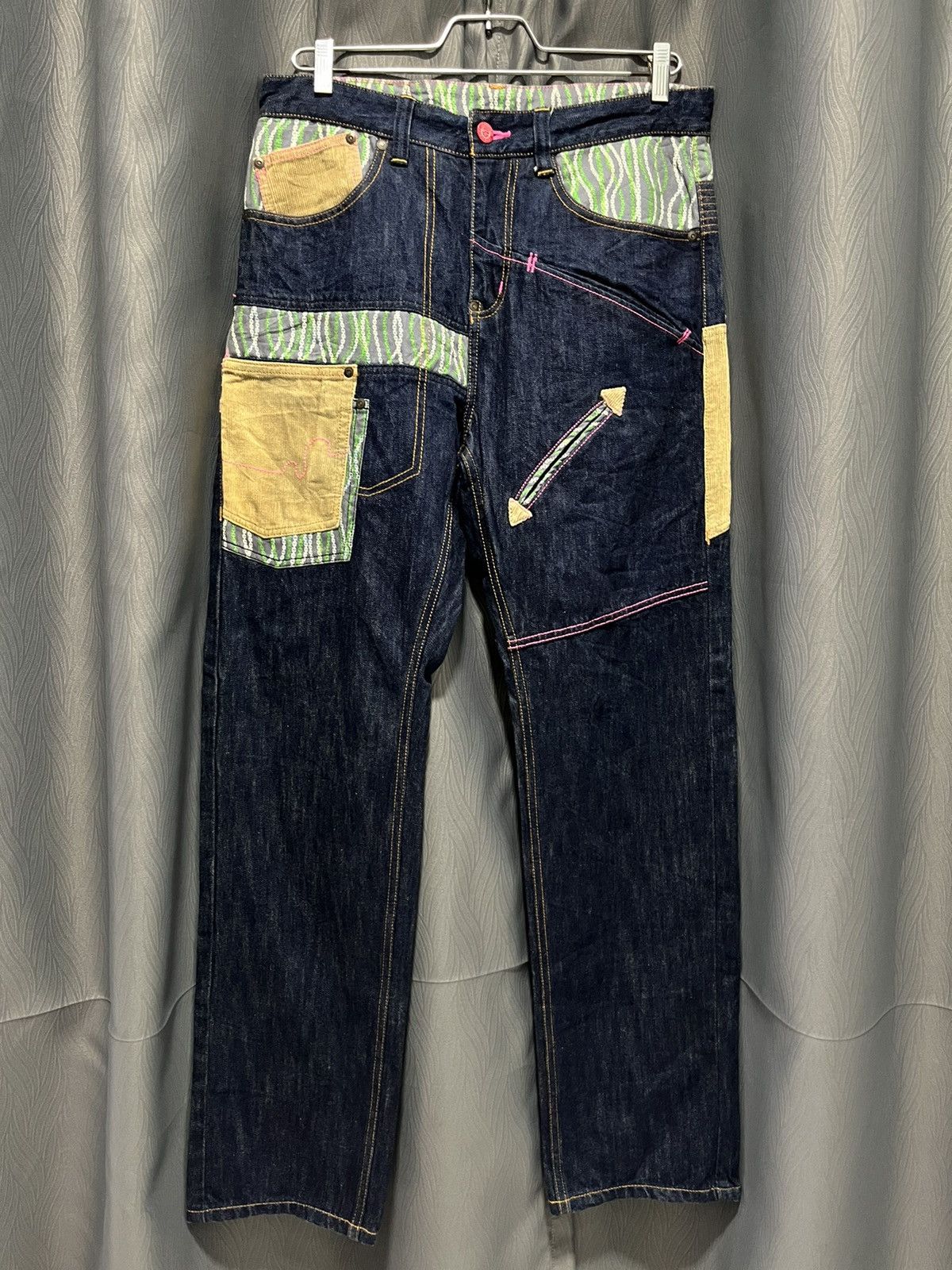 Japanese Brand × Kansai Yamamoto SACRIFICE Patchwork and Collage Fashion Jeans Size US 32 / EU 48 - 1 Thumbnail