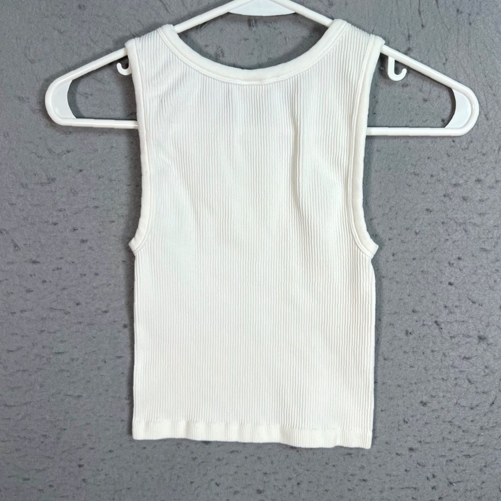 Vintage Sunday Best Tank Womens XS White Sleeveless Seamless Cropped Cotton Elastane Shirt? Size XS / US 0-2 / IT 36-38 - 2 Thumbnail