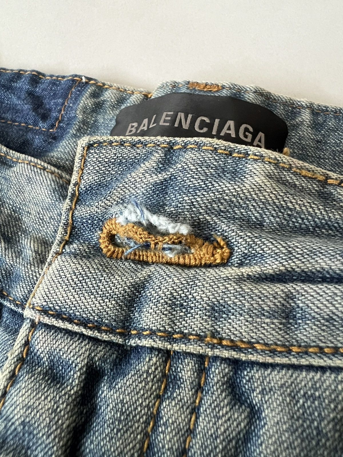 Balenciaga Balenciaga Double-Front Draped Denim Jeans Size US 30 / EU 46 - 8 Thumbnail